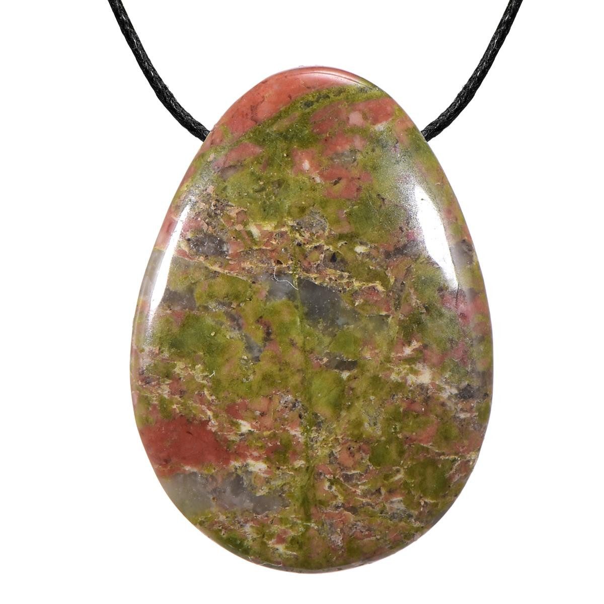 Morella Kette mit Anhänger Morella Halskette mit Edelstein (1-tlg), Damenkette mit Edelstein in Tropfenform, Chakra, im Samtbeutel
