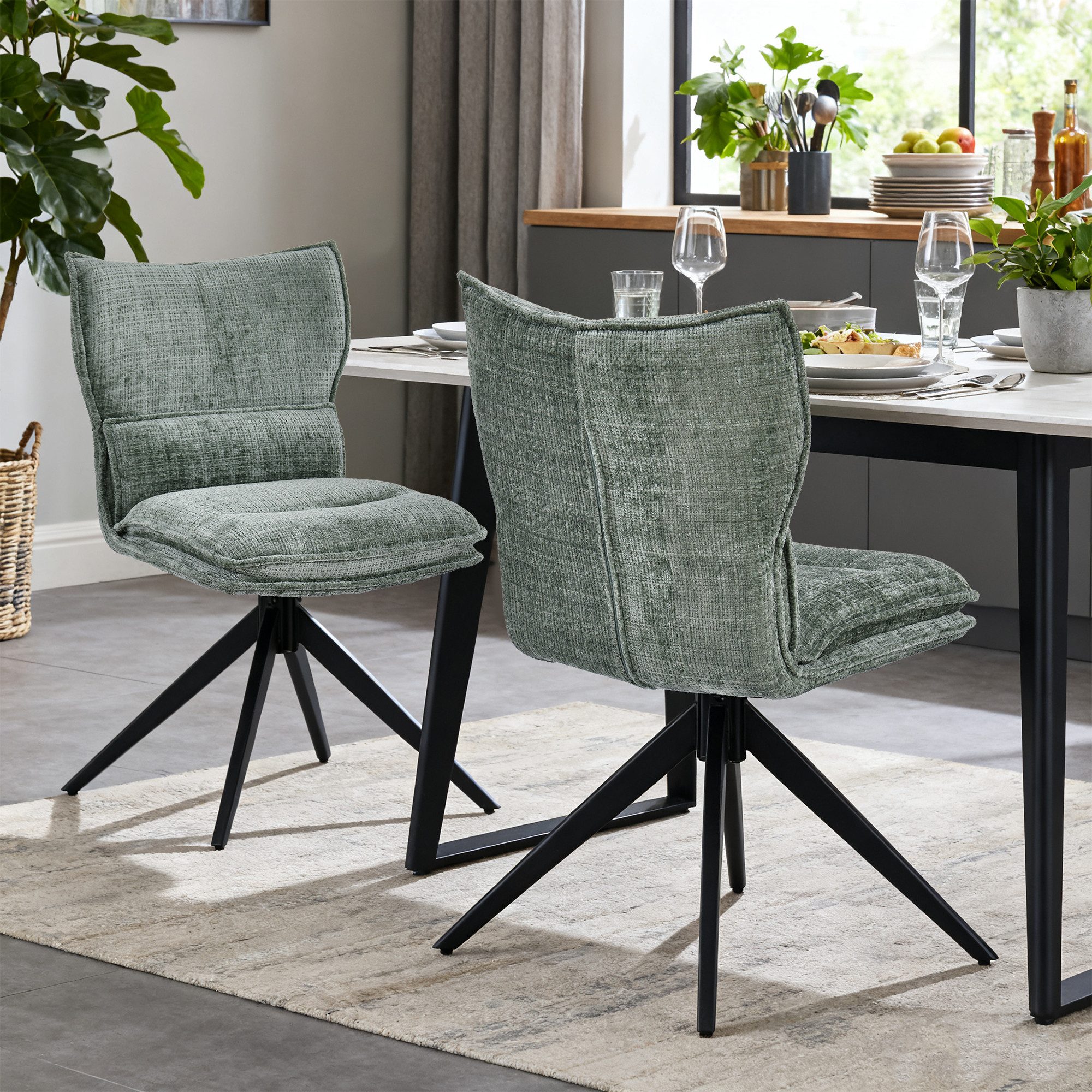 Duhome Esszimmerstuhl (8657A3), 1er Set, Chenille, 360° Drehbar, Automatisc günstig online kaufen