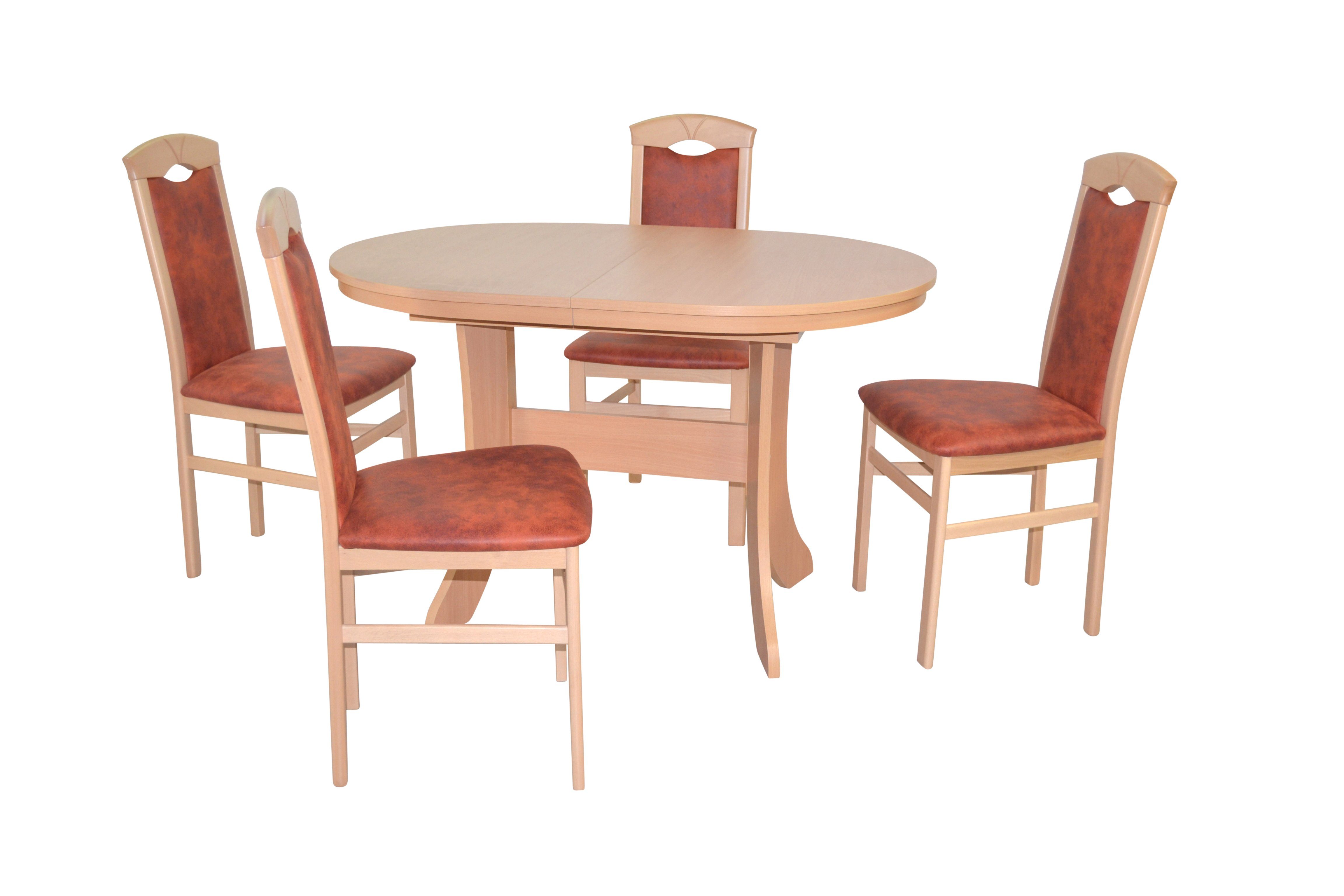 moebel-direkt-online Essgruppe Sandra, (Spar-Set, 5teilige Sitzgruppe), Esstisch ausziehbar