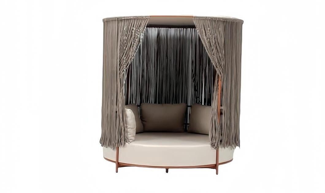 Xlmoebel Gartensofa Hochwertiges Designer-Gartensofa in Beige mit Polstern, Hergestellt in Europa