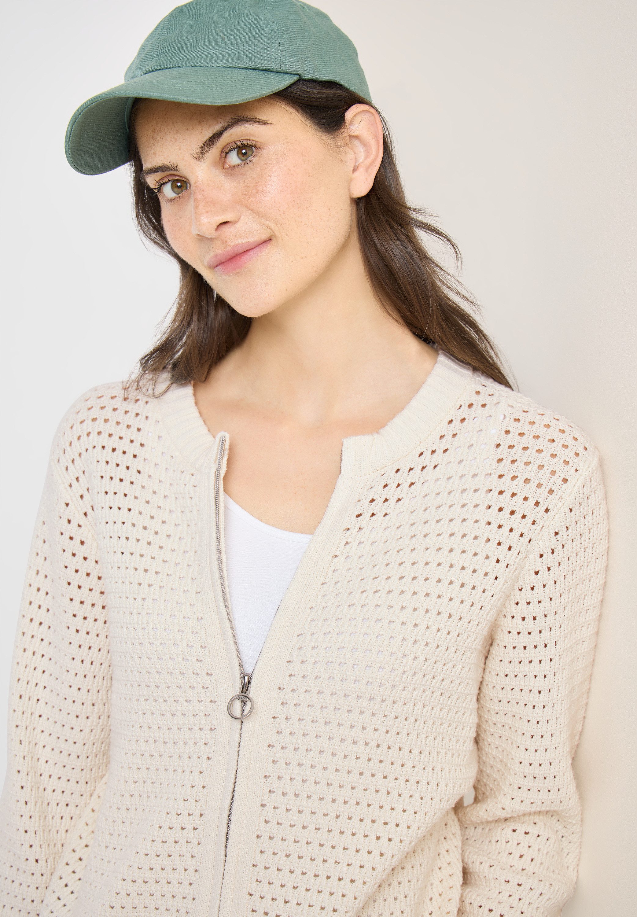 CECIL Cardigan in Crochet-Optik