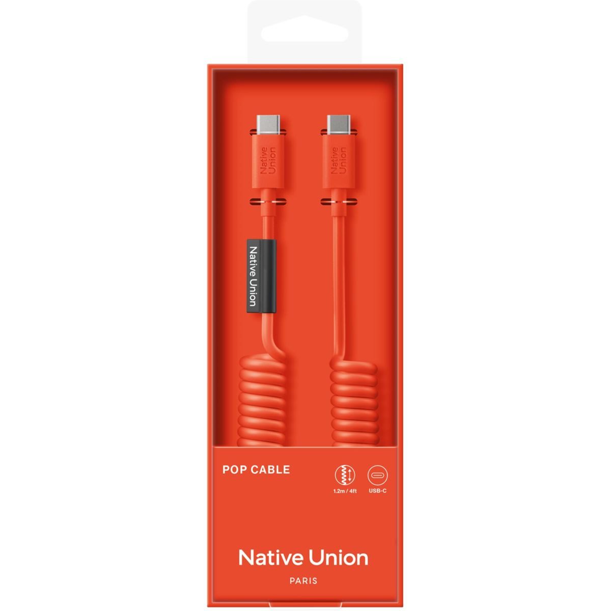 NATIVE UNION POP Cable 1.2M 60W Alarm Red Smartphone-Adapter