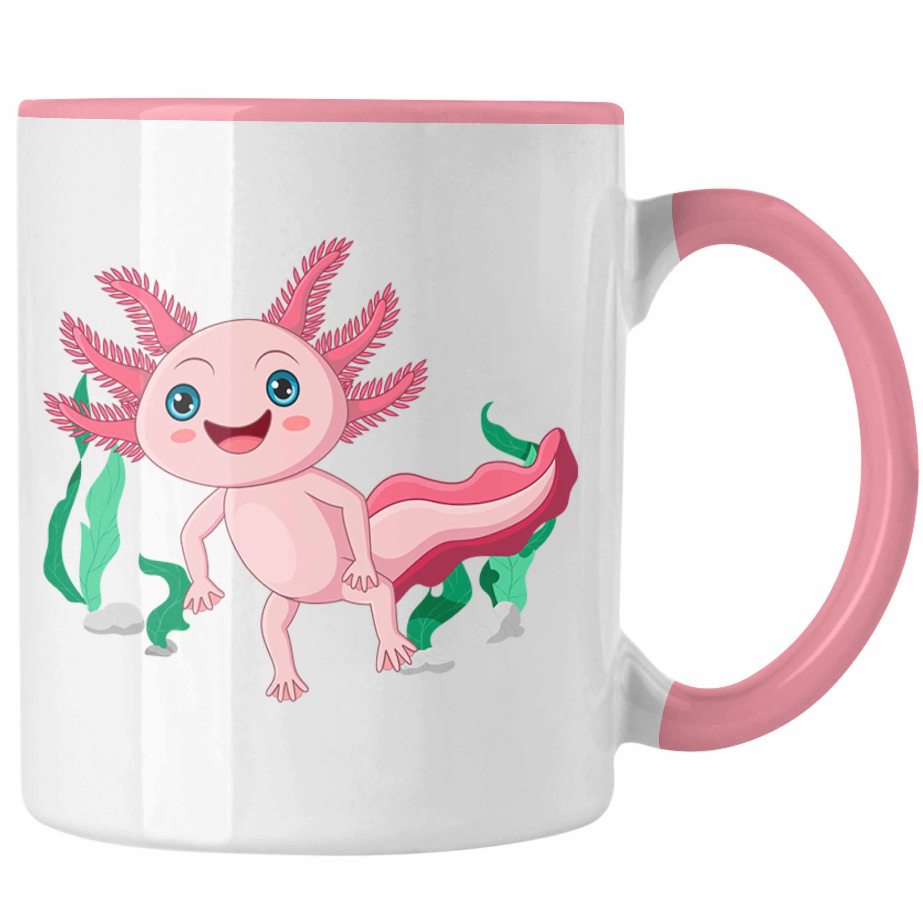 Trendation Tasse Trendation - Axolotl Tasse Geschenk für Schwanzlurch-Liebhaber Süß Rosa