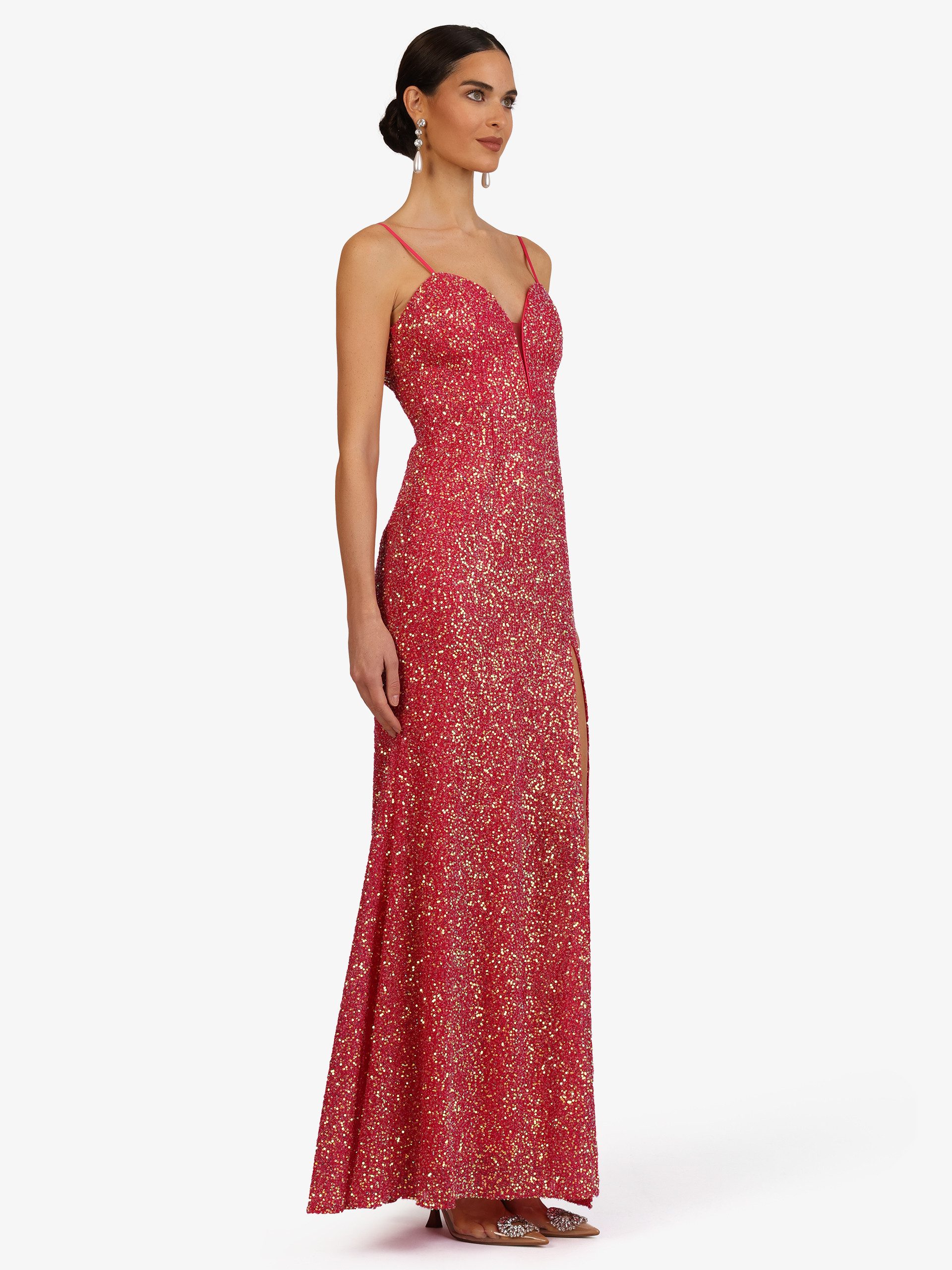 Kraimod Abendkleid mit Spaghettiträgern und Herzausschnitt