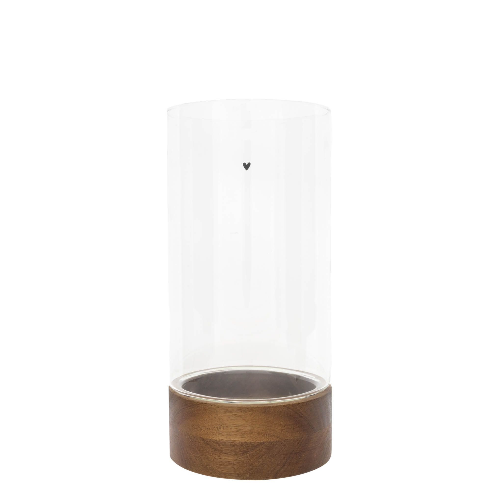 Bastion Collections Windlicht Herz H 25 cm – Glas Kerzenhalter Weiß/Klar für Teelicht & Stumpenkerze