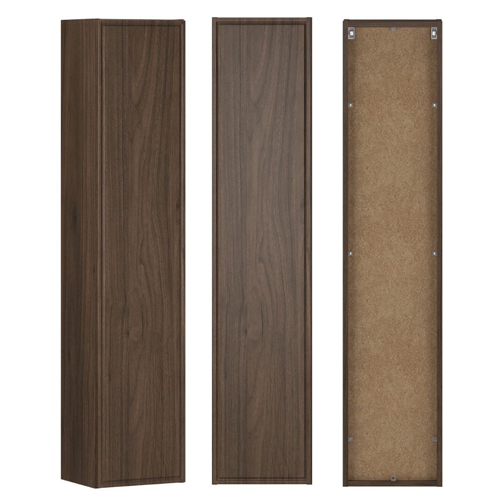 Lomadox Hochschrank TEMUCO-56-WALNUT in Walnuss mit Rahmenfräsung, 30 cm breit, grifflos – Bild 5 von 5