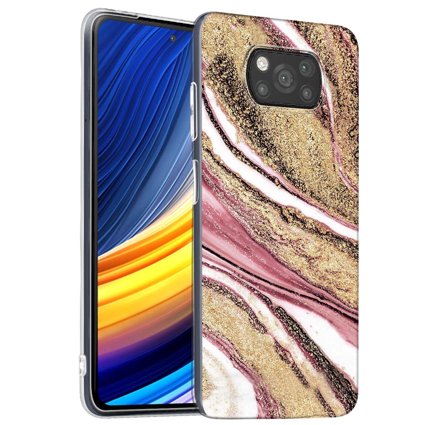 CoolGadget Handyhülle Marmor Slim Case für Xiaomi Poco X3 Pro 6,67 Zoll, Hülle Dünne Silikon Schutzhülle für Poco X3 Pro, Poco X3 Hülle