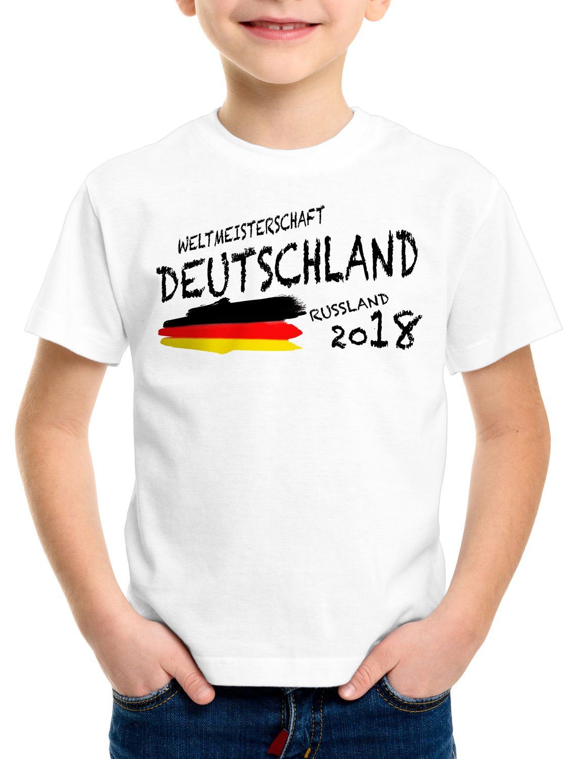 WM EM Fan Shirt Deutschland 100% Baumwolle T-Shirt Fanartikel Herren Damen  Fan-Shirt 