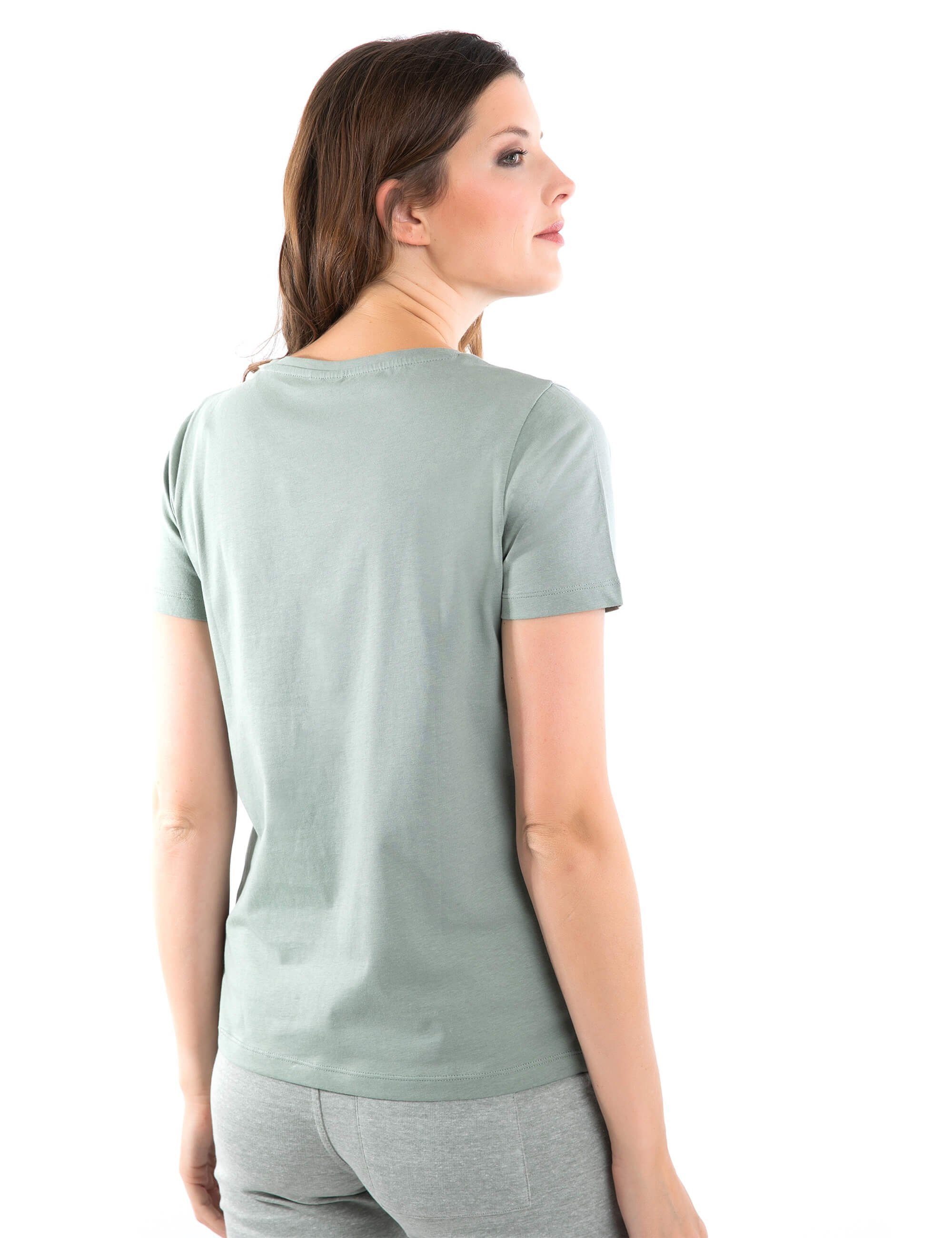 ROADSIGN australia Baumwolle mit % the Spirit Keep Rundhalsausschnitt salbei Logo-Print, T-Shirt (1-tlg) & 100