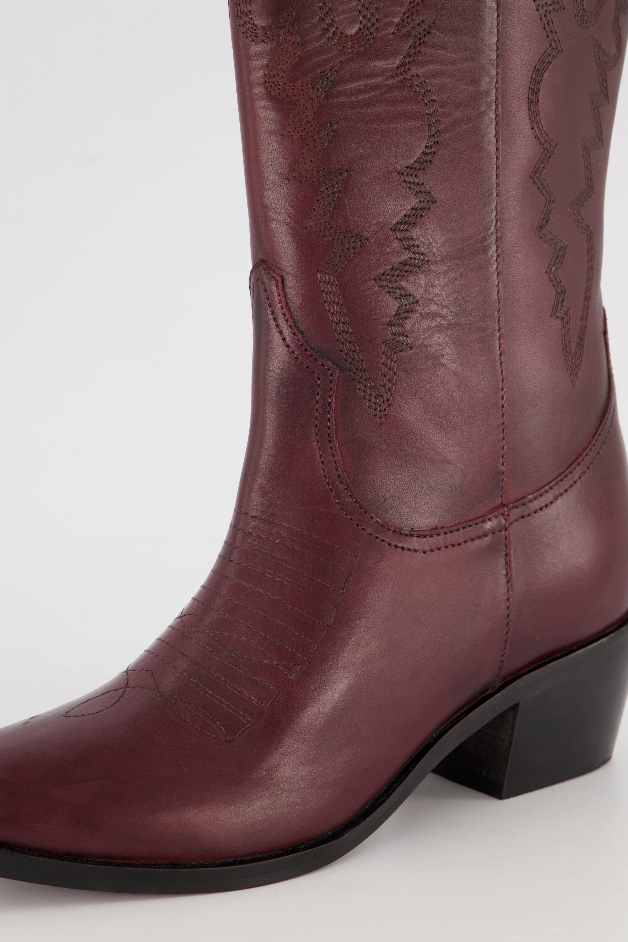 Ulla Popken Leder-Cowboystiefel 3 XL-Schaft Stickerei günstig online kaufen
