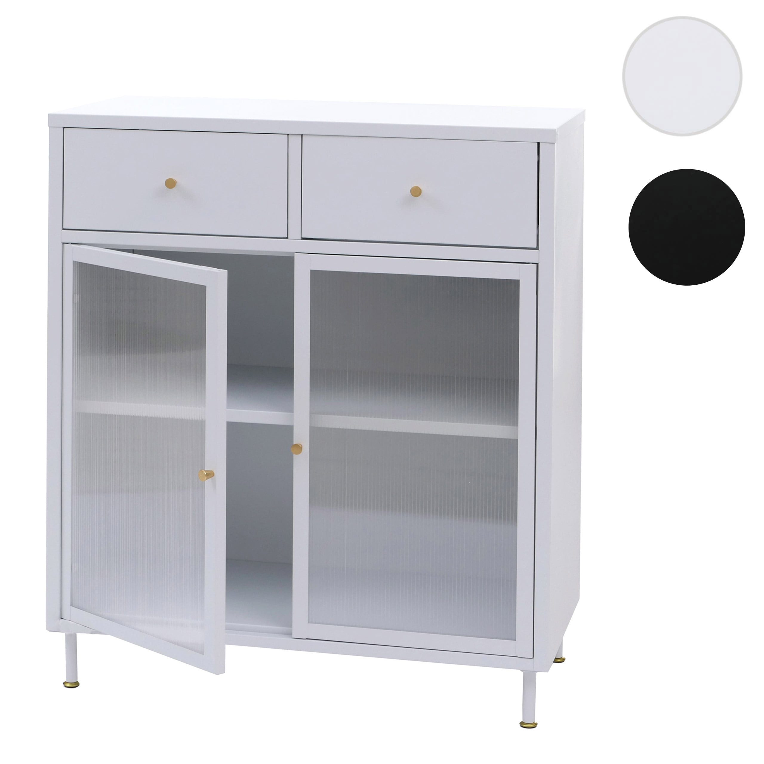 MCW Kommode MCW-O87-K, Halbtransparente Schilfglastüren für modernen Optik