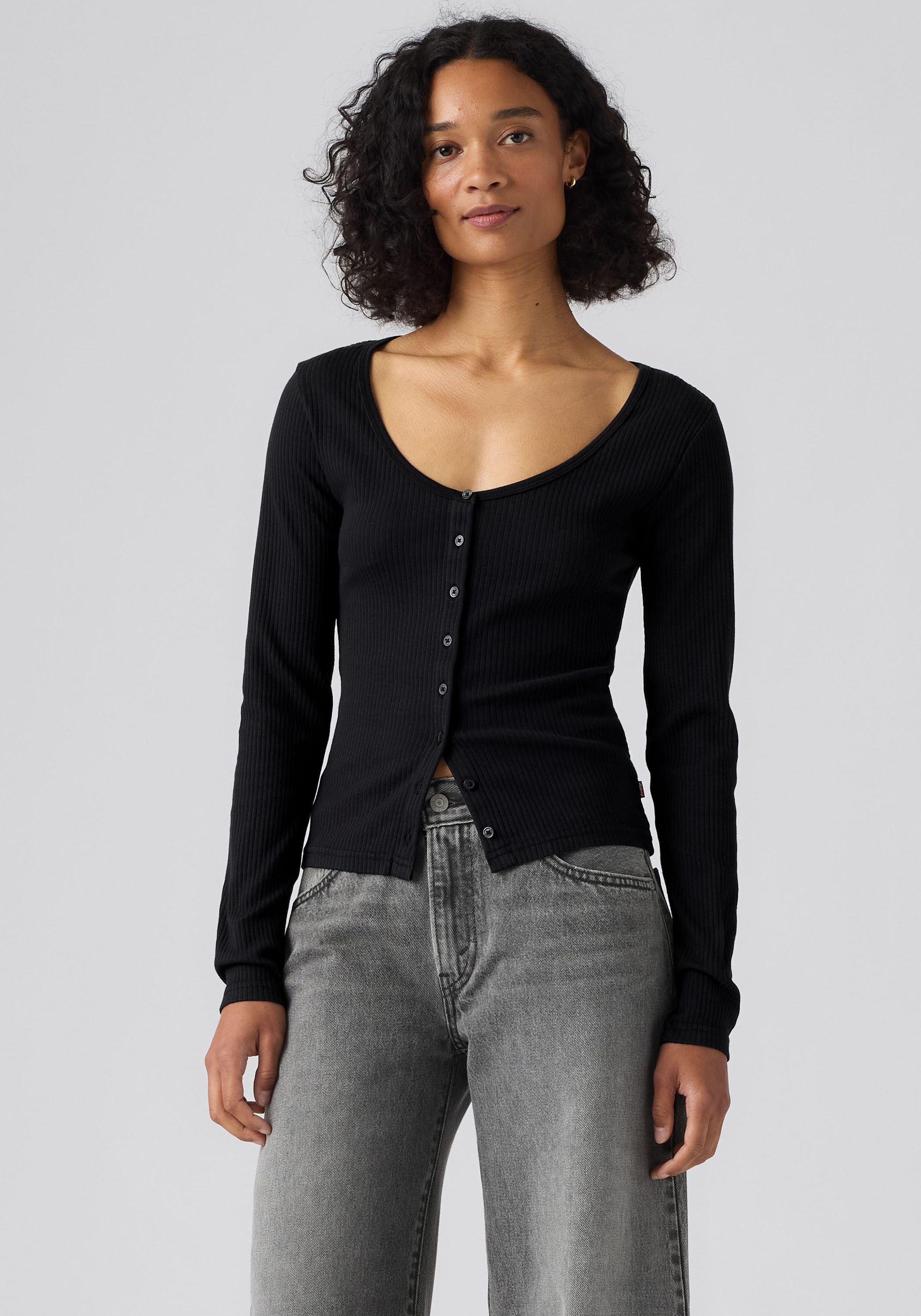 Levi's® Langarmshirt AUSTEN BUTTON THROUGH LS Feinripp