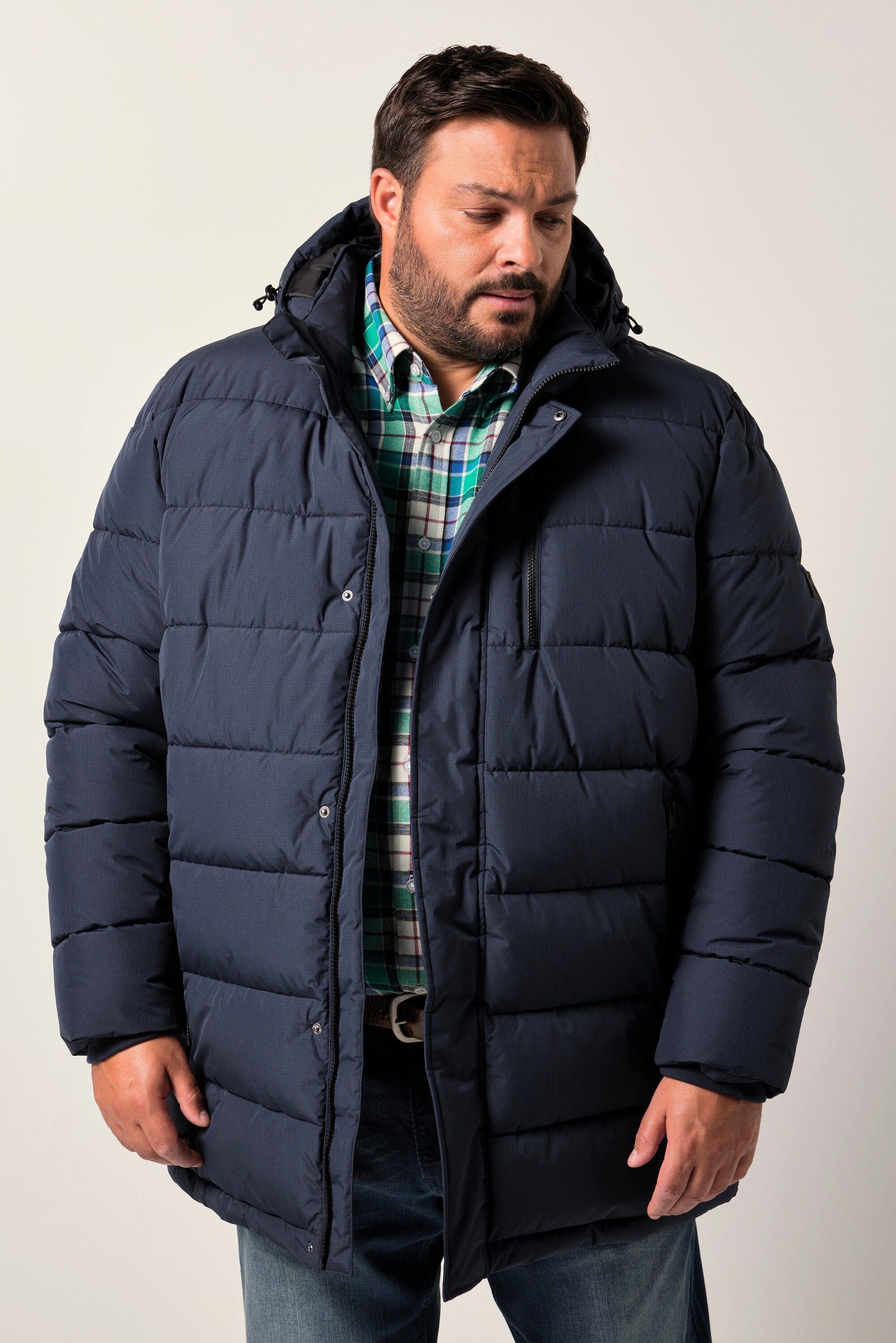 Men Plus Funktionsjacke Kapuzenparka Zipptaschen