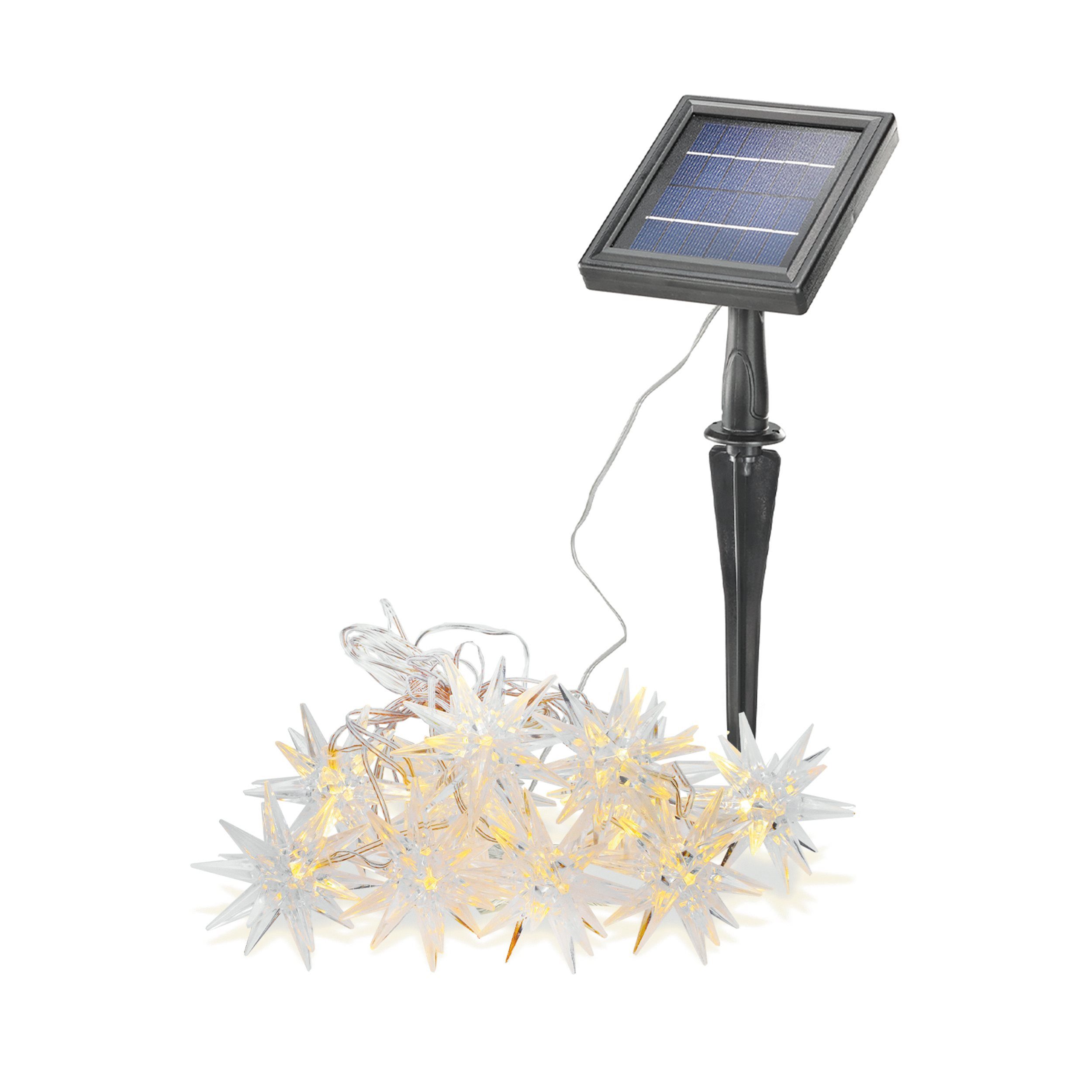esotec LED-Lichterkette Solarkette 10 Adventssterne 2800K 3m +2m Zuleitung günstig online kaufen