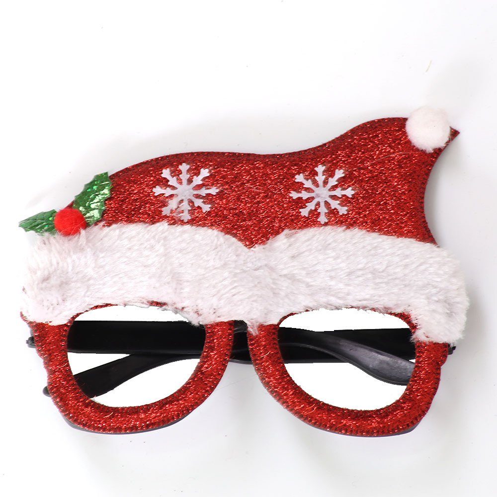 Blusmart Fahrradbrille Neuartiger Weihnachts-Brillenrahmen, Glänzende Weihnachtsmann-Brille 3 | Fahrradbrillen