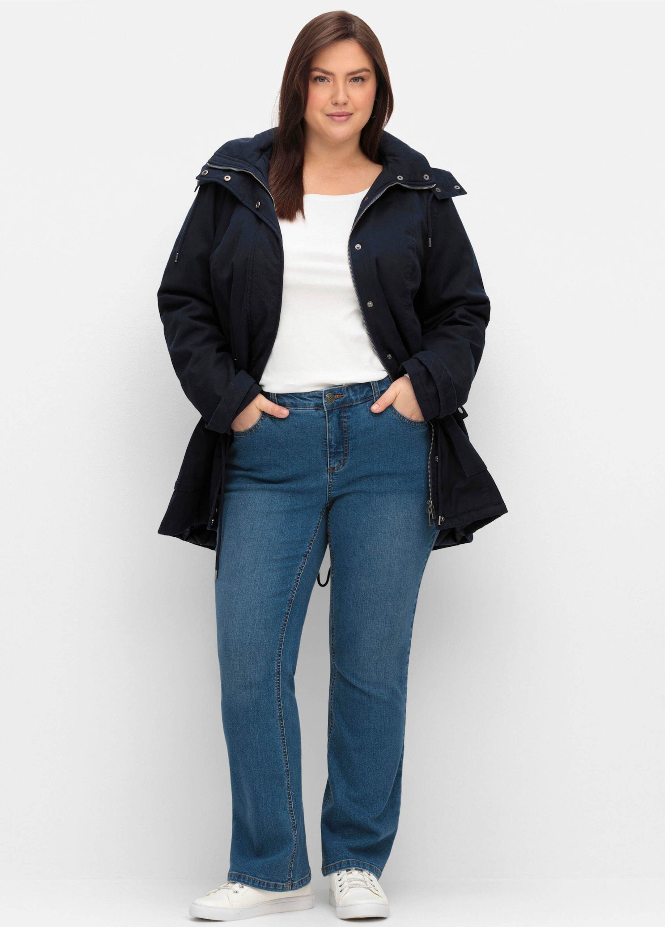 Sheego Bequeme Jeans Bootcut-Jeans SUSANNE ideal bei viel Bauch und schmale günstig online kaufen