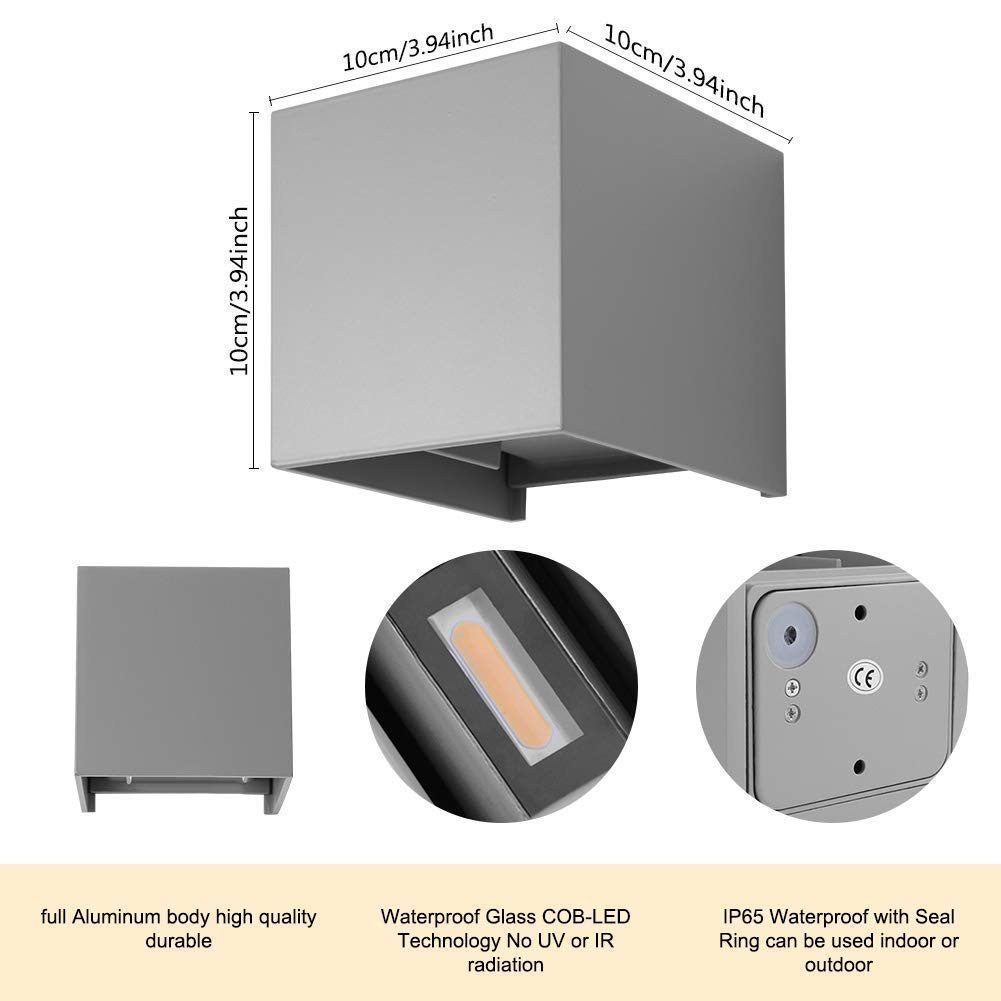ZEUOPQ Wandleuchte Wasserdichte LED-Wandleuchte aus Aluminium, günstig online kaufen