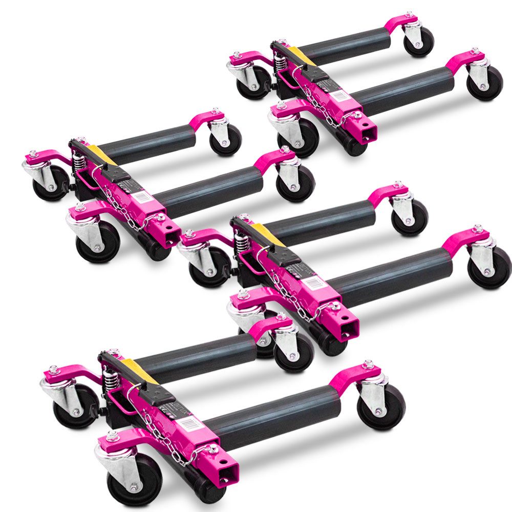 Bituxx Rangierwagenheber 4 Rangierhilfen inkl. Wagenheber Magenta, 4er Set, 4-tlg., MS-20114