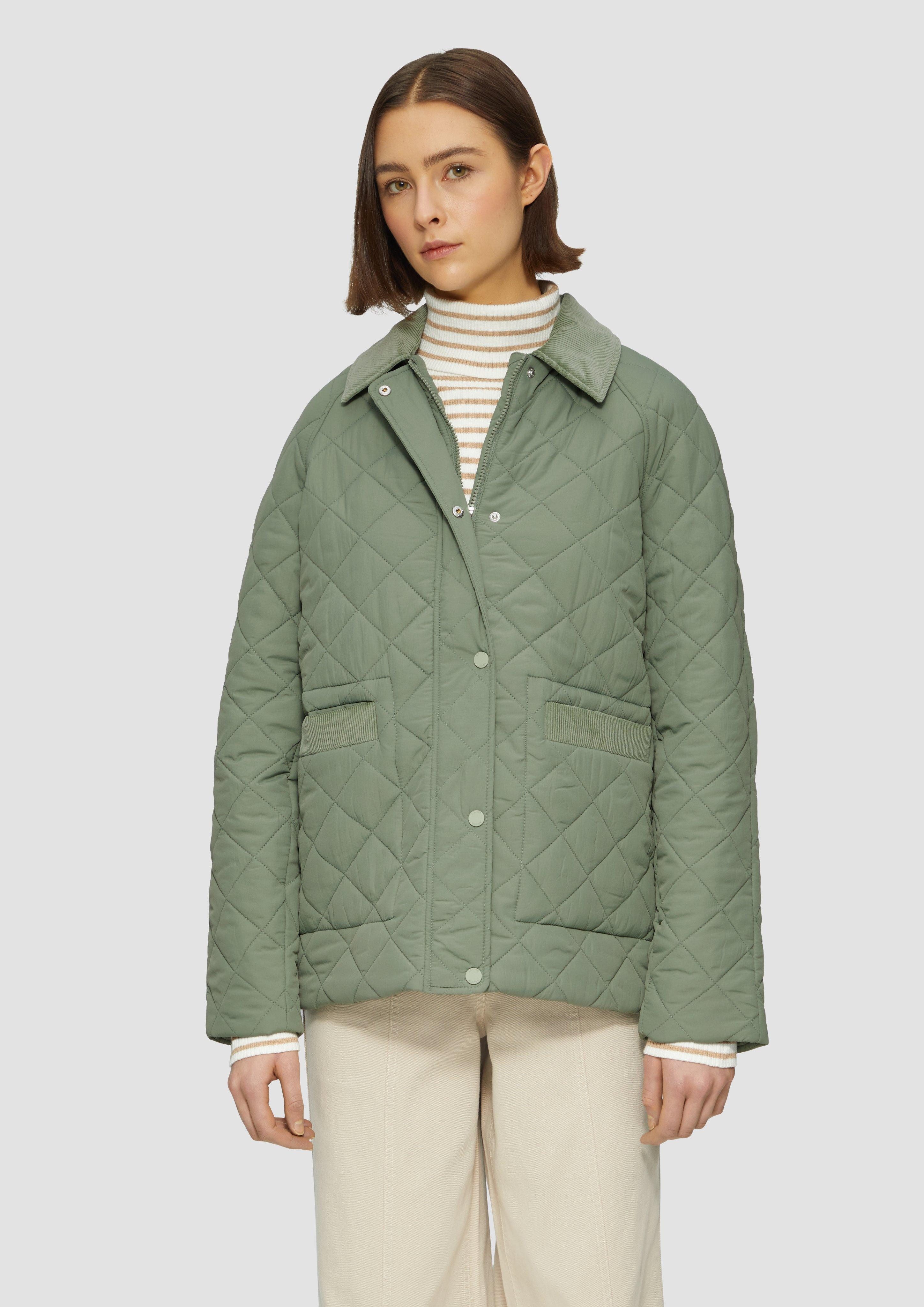 Funktionsjacke Steppjacke mit Cord-Details