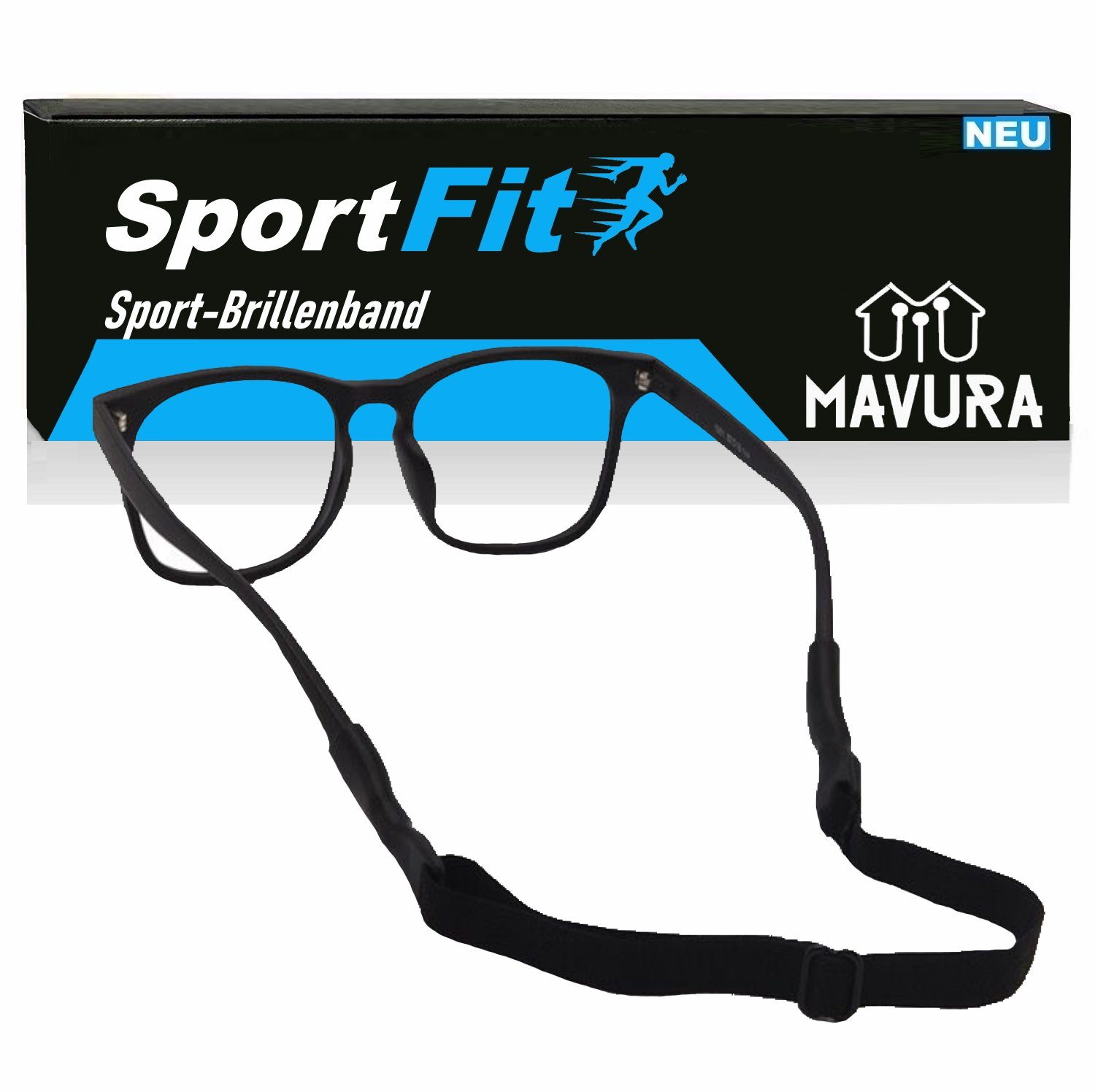 MAVURA Brillenband SportFit Kette reißfest Brillenkordel, Brillenhalter Brillenschnur Band Sport Brillenkette Schnur Brillen