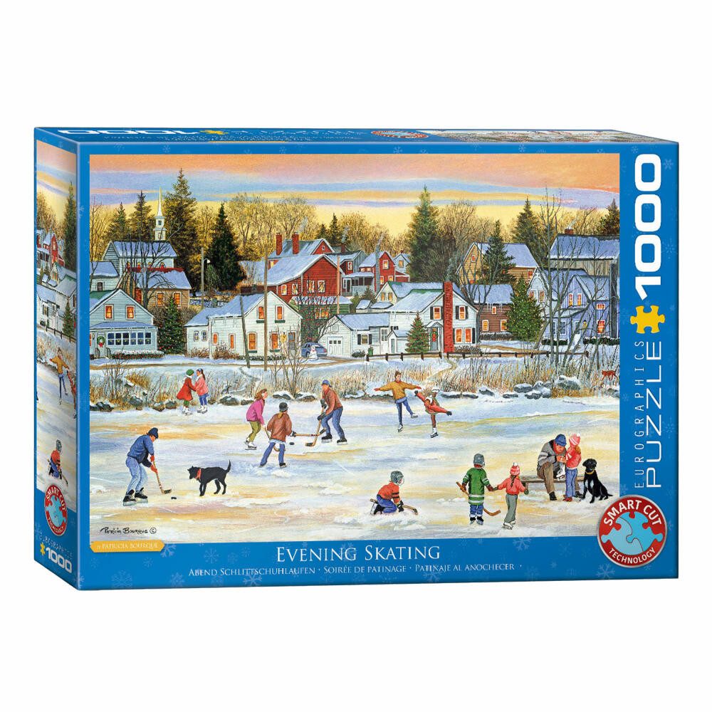 EUROGRAPHICS Puzzle Abend Schlittschuhlaufen von Patricia Bourque, 1000 Puzzleteile