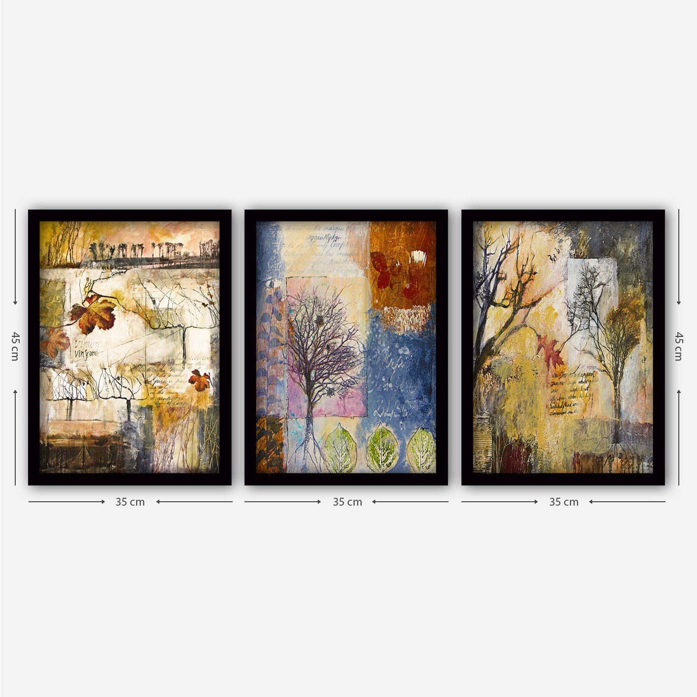 Leinwandbild 100% MDF (Thickness: 2 cm), 35 x 45 cm (3 Pieces) L1322