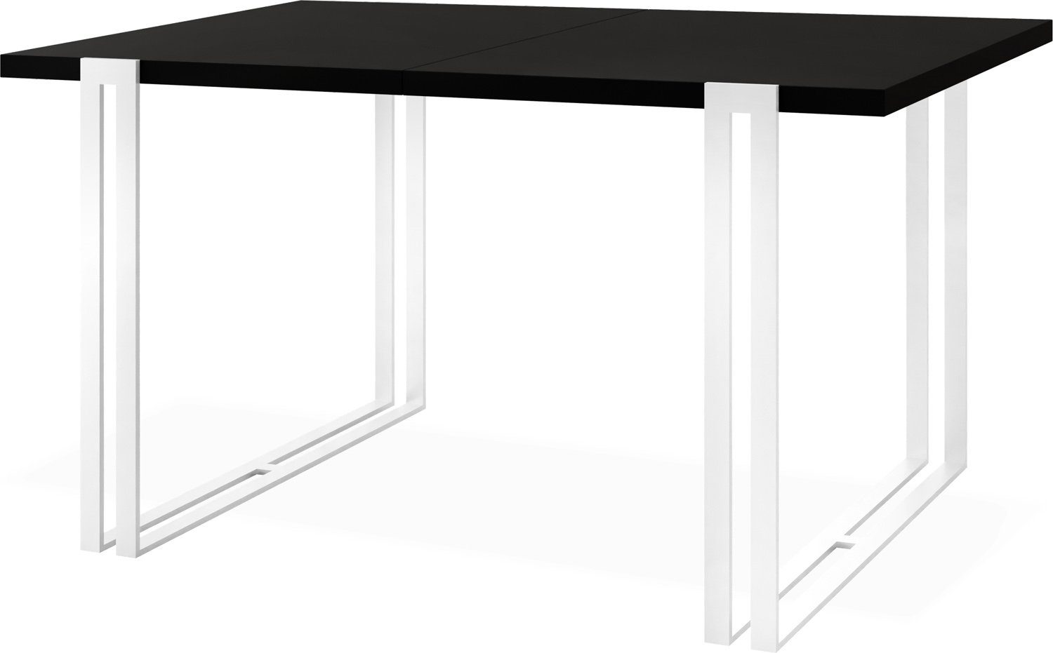 WFL GROUP Esstisch Lilo, Glamour Ausziehbar Tisch im Loft-Stil mit Metallbeinen Schwarz