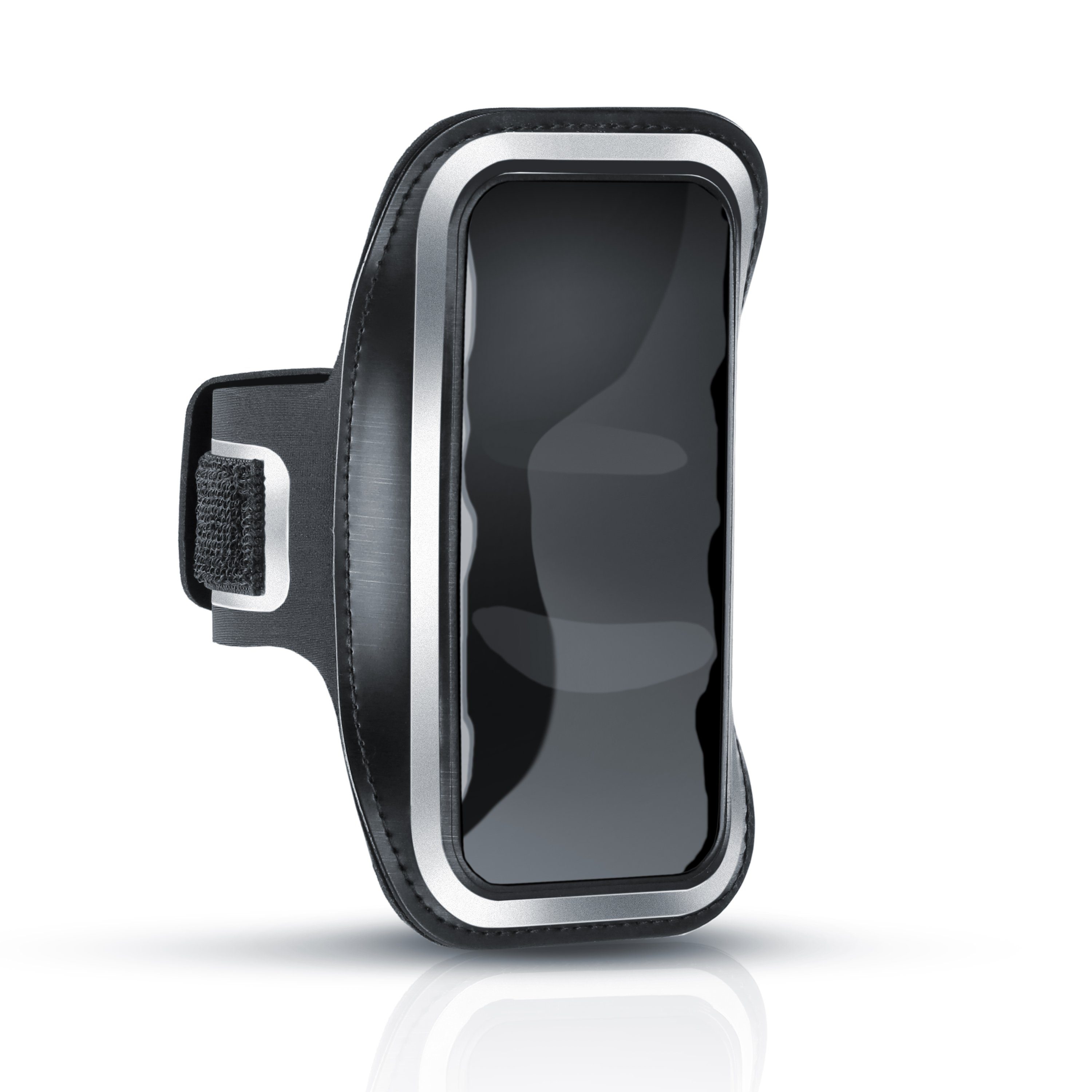 Arendo Smartphone-Tragegurt Fitness Armband für 5,1" Smartphones, Schlüsselfach, Reflektorstreifen, (bis 5,1 Zoll, Sport Handytasche für bis zu 12,9 cm Handys, elastisch & atmungsaktiv)