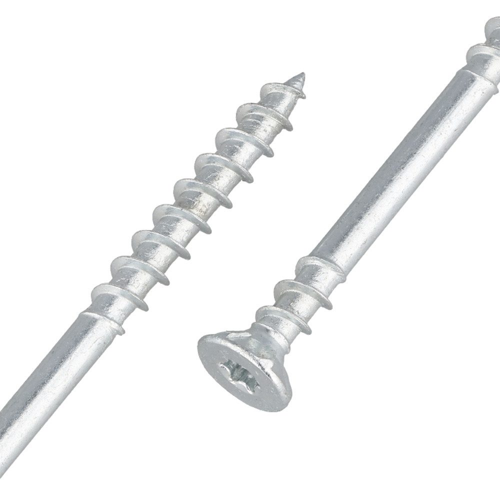 REISSER-Schraubentechnik GmbH Spanplattenschraube Verlegeschraube – Flachsenkkopf – TX20 – Teilgewinde, (140 St), Unterkopfgewinde – verzinkt – CE