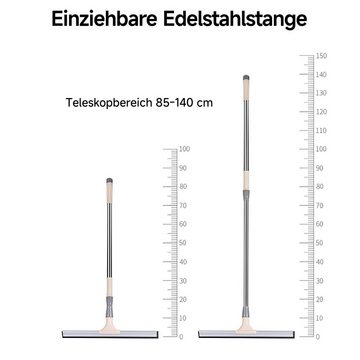 Caterize Duschabzieher 35 cm Wasserschieber/Bodenwischer mit verlängertem Stiel (85-140cm)