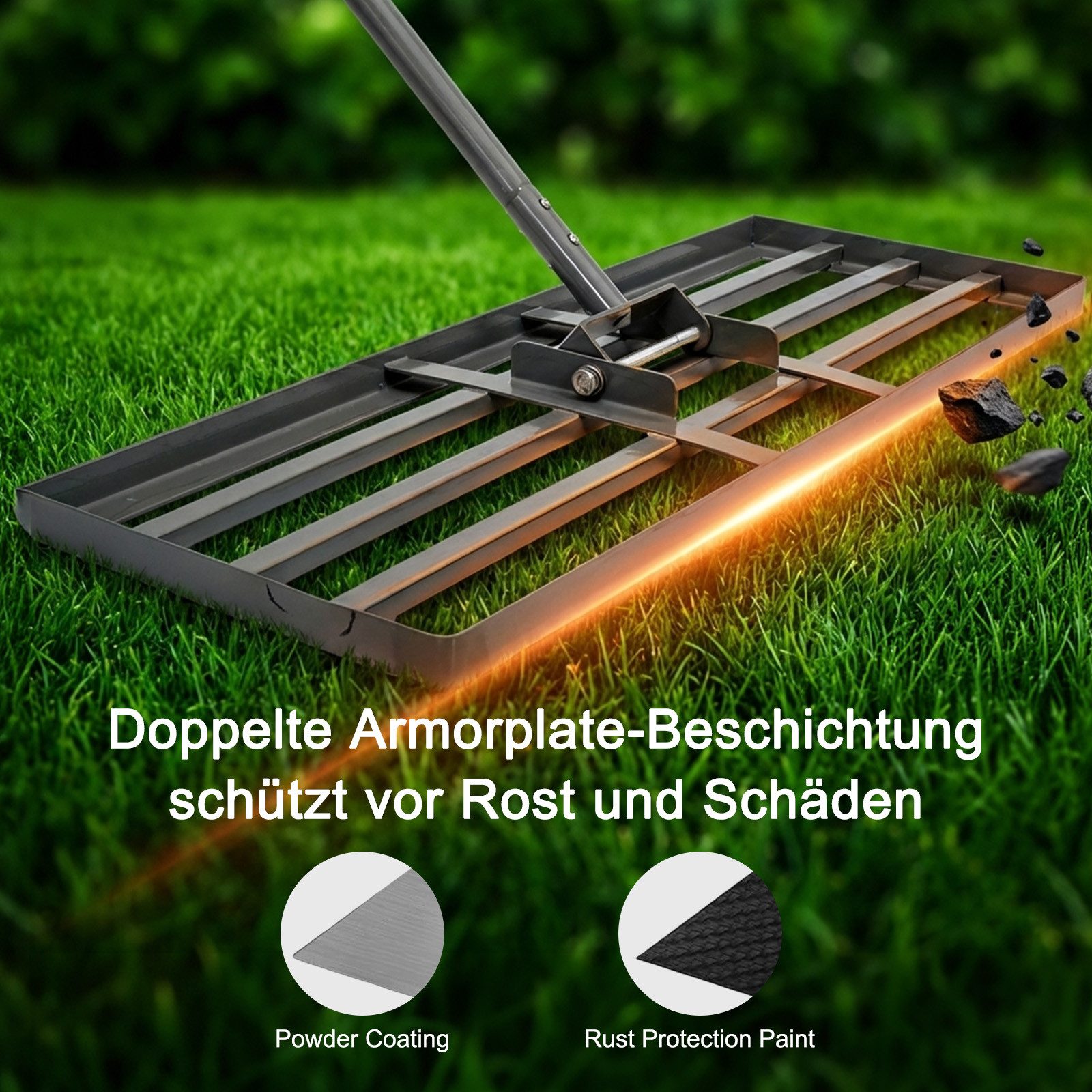 Youyijia Gartenrechen Ergonomischer Rasenrechen mit Klicksystem,Rasenrechen, Gartenrechen – Bild 5 von 5