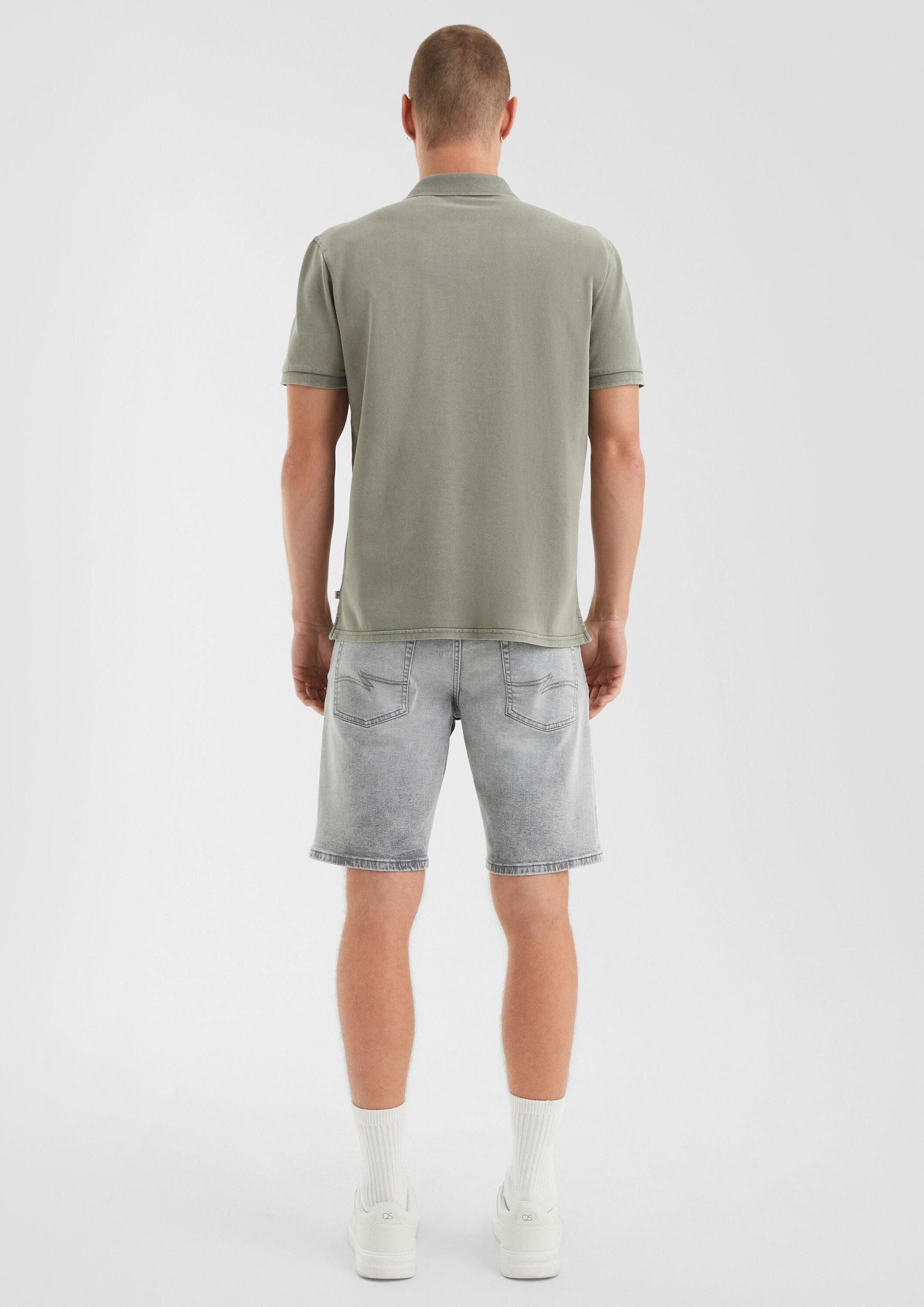 QS Kurzarmshirt Polo-Shirt Gewaschenes Polo-Shirt aus Baumwollpiqué