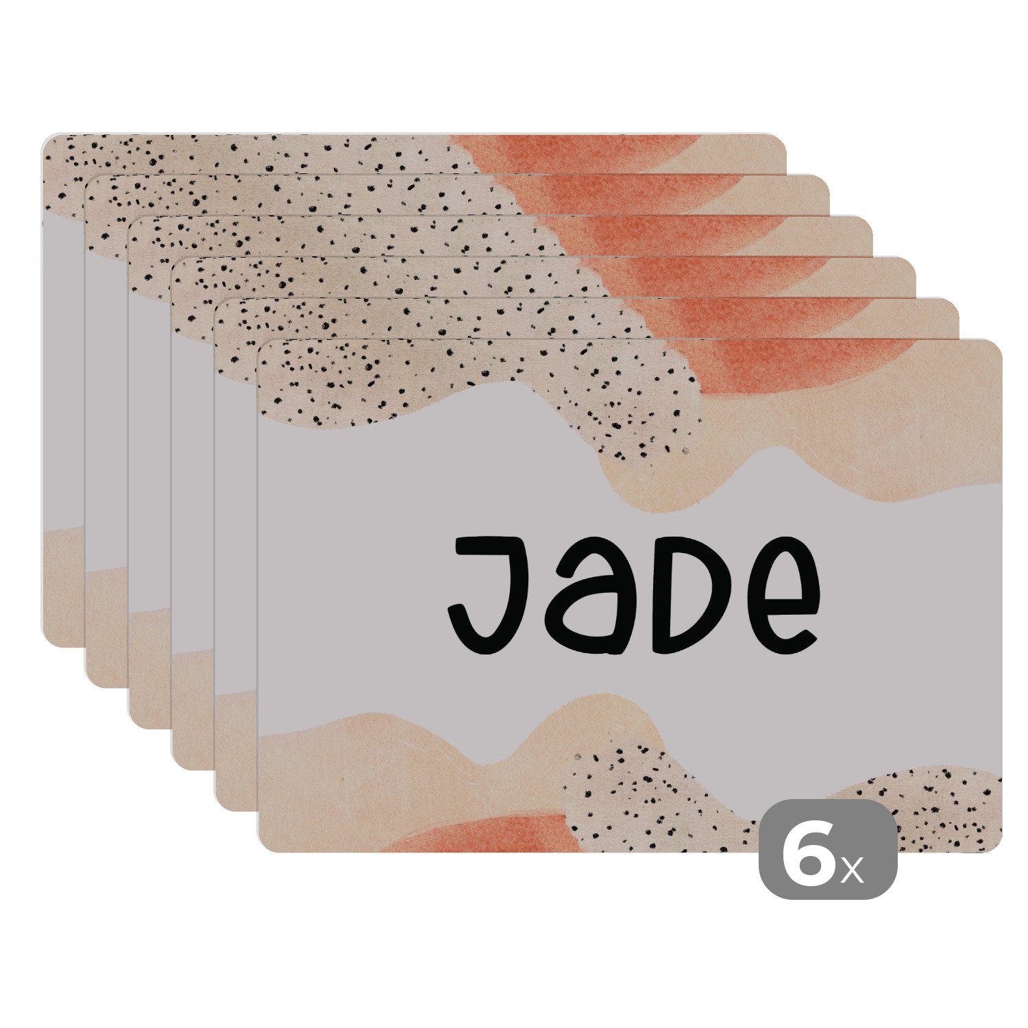 Pastell Jade Schmutzabweisend Platzmatte, Mädchen, MuchoWow, - Platzdecken, Platzset, Tischmatten, Platzset, - (6-St),