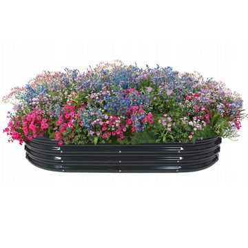 Sarcia.eu Hochbeet Gemüse- und Blumenbeet, oval anthrazit 140x60x30 cm