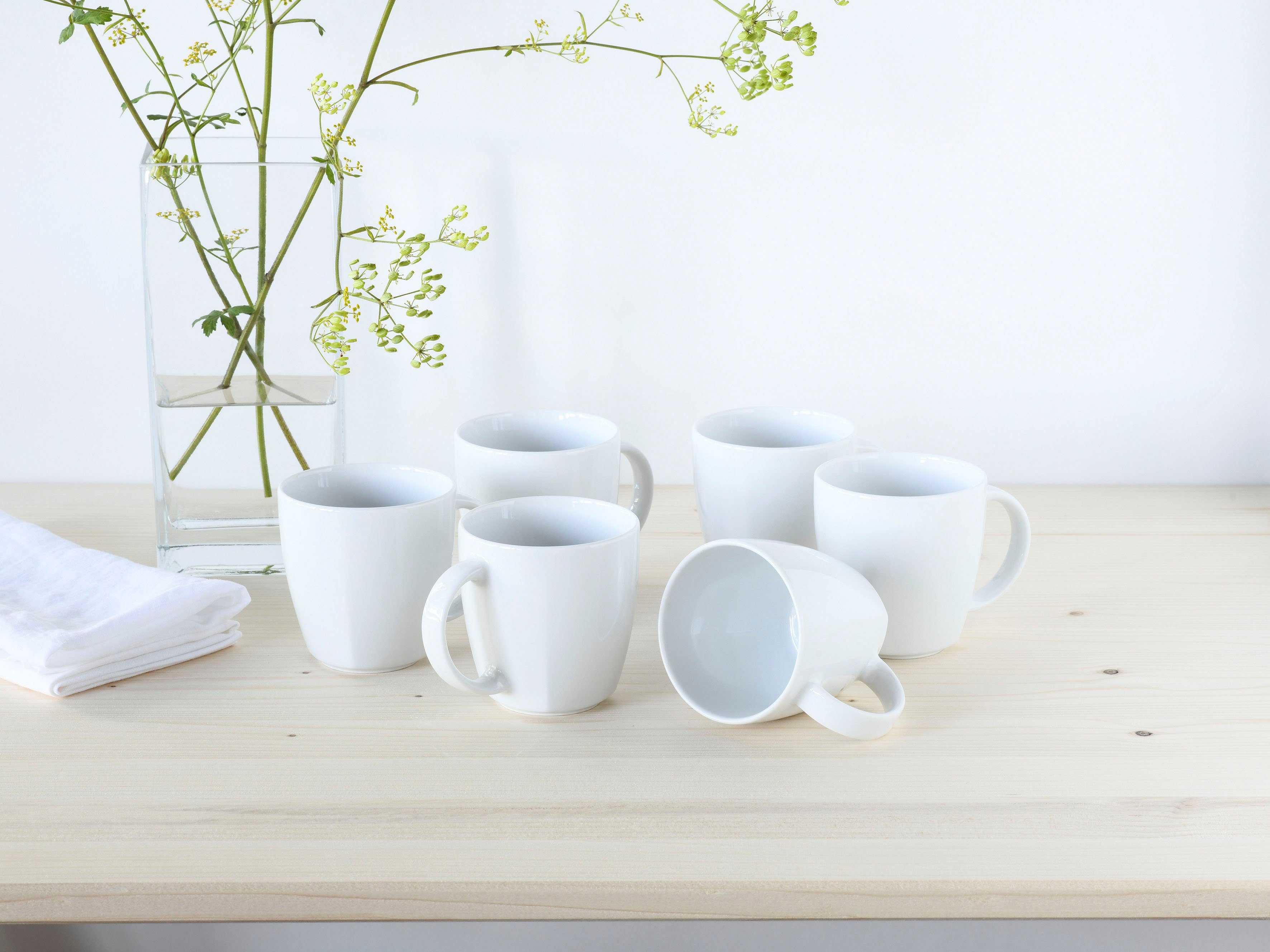 CreaTable Becher Victoria, 6-tlg., Porzellan, 300 ml, 6-teilig