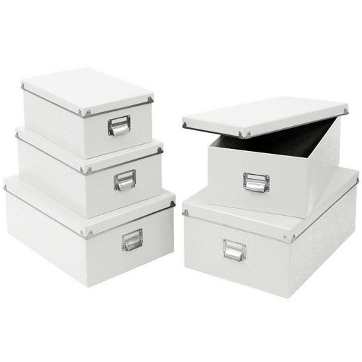 Zeller Present Aufbewahrungsbox, Ordnungsboxen aus stabiler Pappe