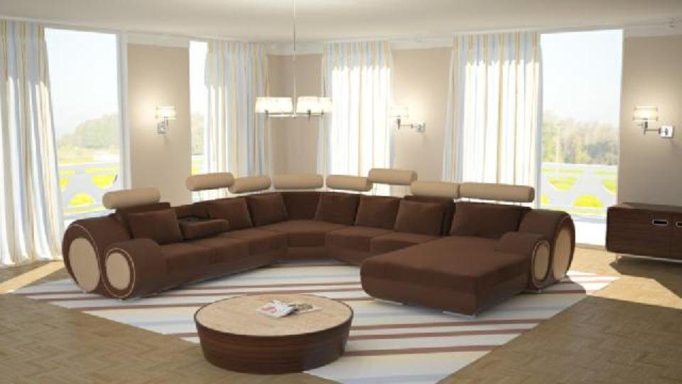 Ecksofa Ecksofa, Sofa Wohnlandschaft Polster JVmoebel U-Form Designer Couch