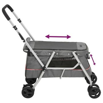 vidaXL Hundebuggy Hundewagen Faltbar Grau 100x49x96 cm Leinenstoff