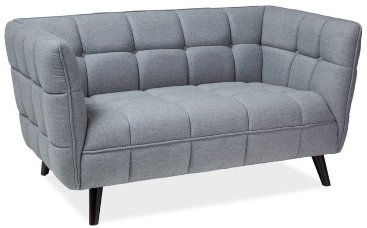 Casa Padrino Sofa Luxus Sofa Grau / Schwarz 142 x 85 x H. 78 cm - Wohnzimmer Couch - Luxus Möbel