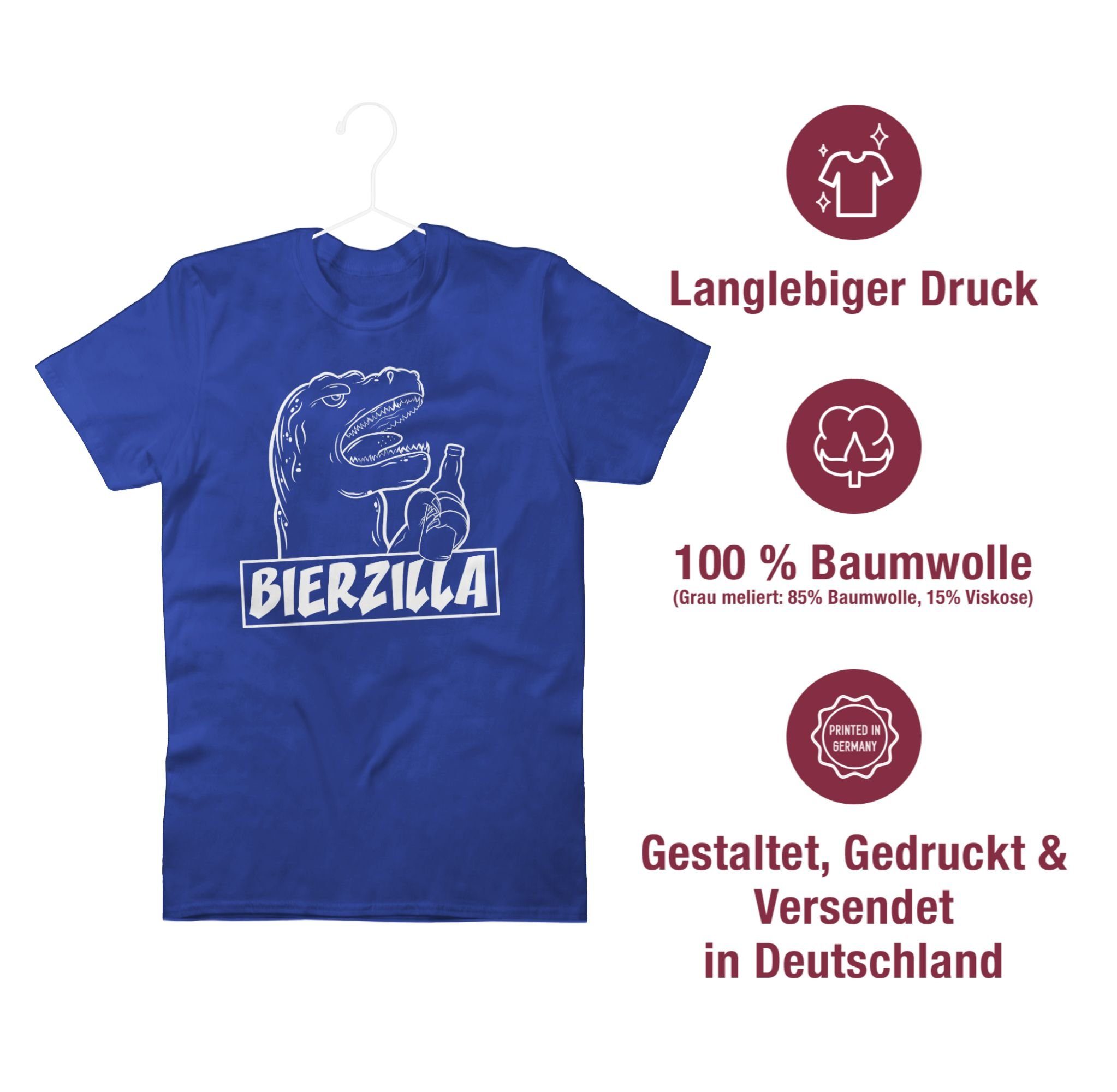 Shirtracer T-Shirt Bierzilla Sprüche Statement 2 Royalblau