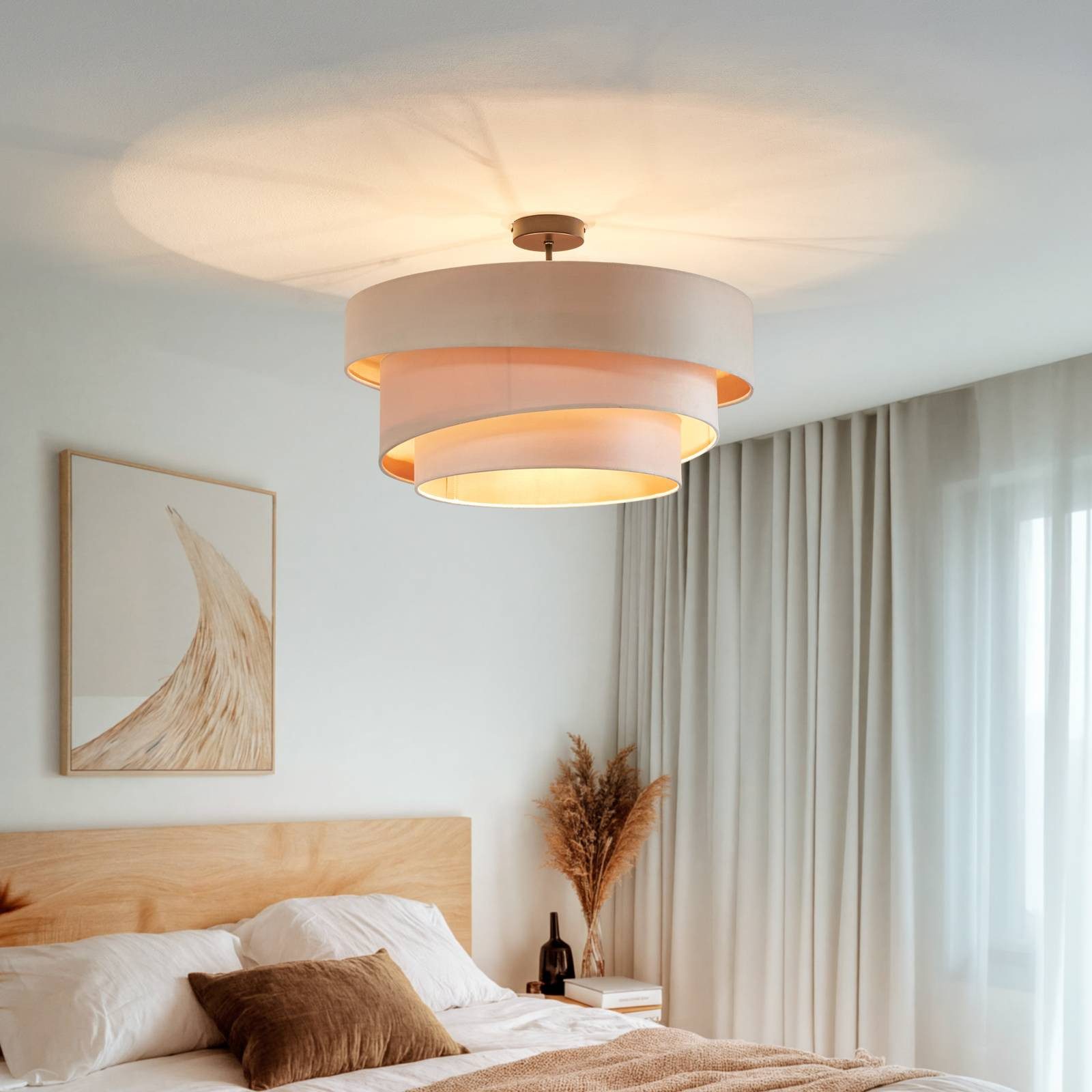 Lindby Deckenleuchten Jusari, Creme IP20, 3 x 60 W