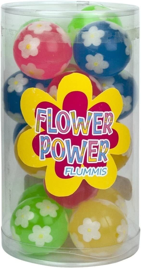 Trendhaus Flummi Flummi Ball Bunte Blumen - bunt ca. 43mm - Hüpfballe - Gummiball (1-St), Farbauswahl nicht möglich