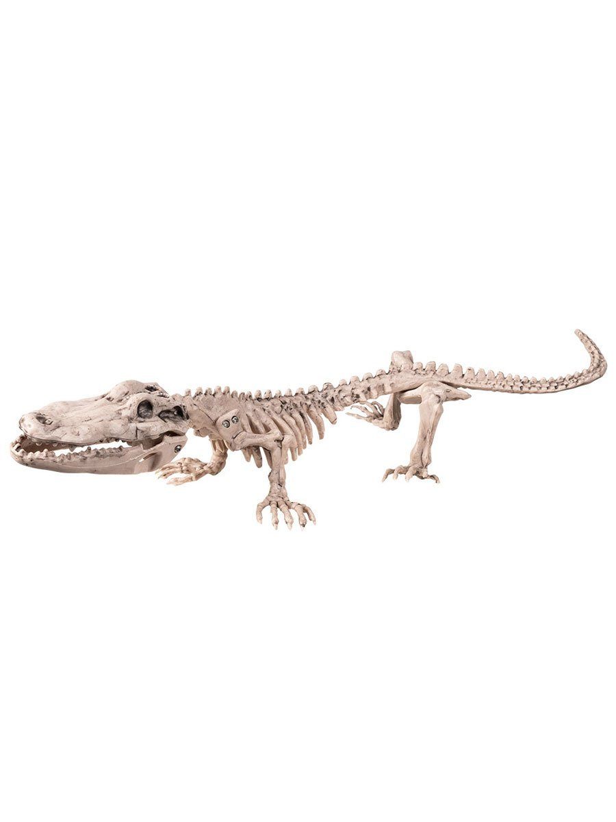 Boland Dekofigur Krokodilskelett, Nicht mehr ganz lebendiges Kroko als Halloweendeko | Dekofiguren