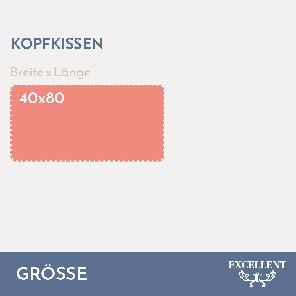 Excellent 3-Kammer-Kopfkissen Florenz, Daunenstützkissen mit 10 cm Außensteg, Füllung: 100% Daunen (Außenkammern), 100% Federn (Kern), Bezug: 100% Baumwolle, Se – Bild 5 von 5