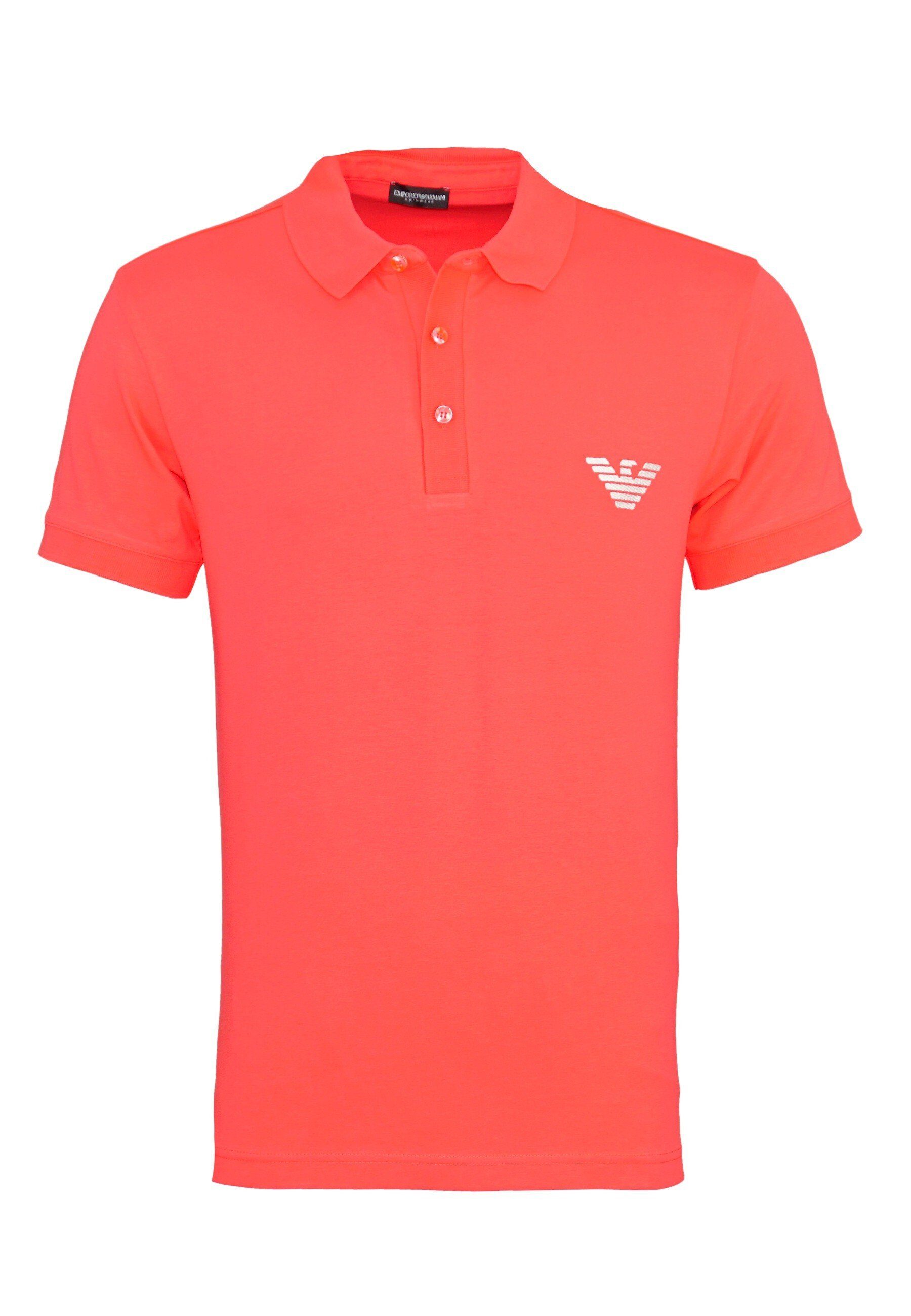Emporio Armani Poloshirt Shirt Essential Poloshirt aus Baumwollstretch mit (1-tlg) rot