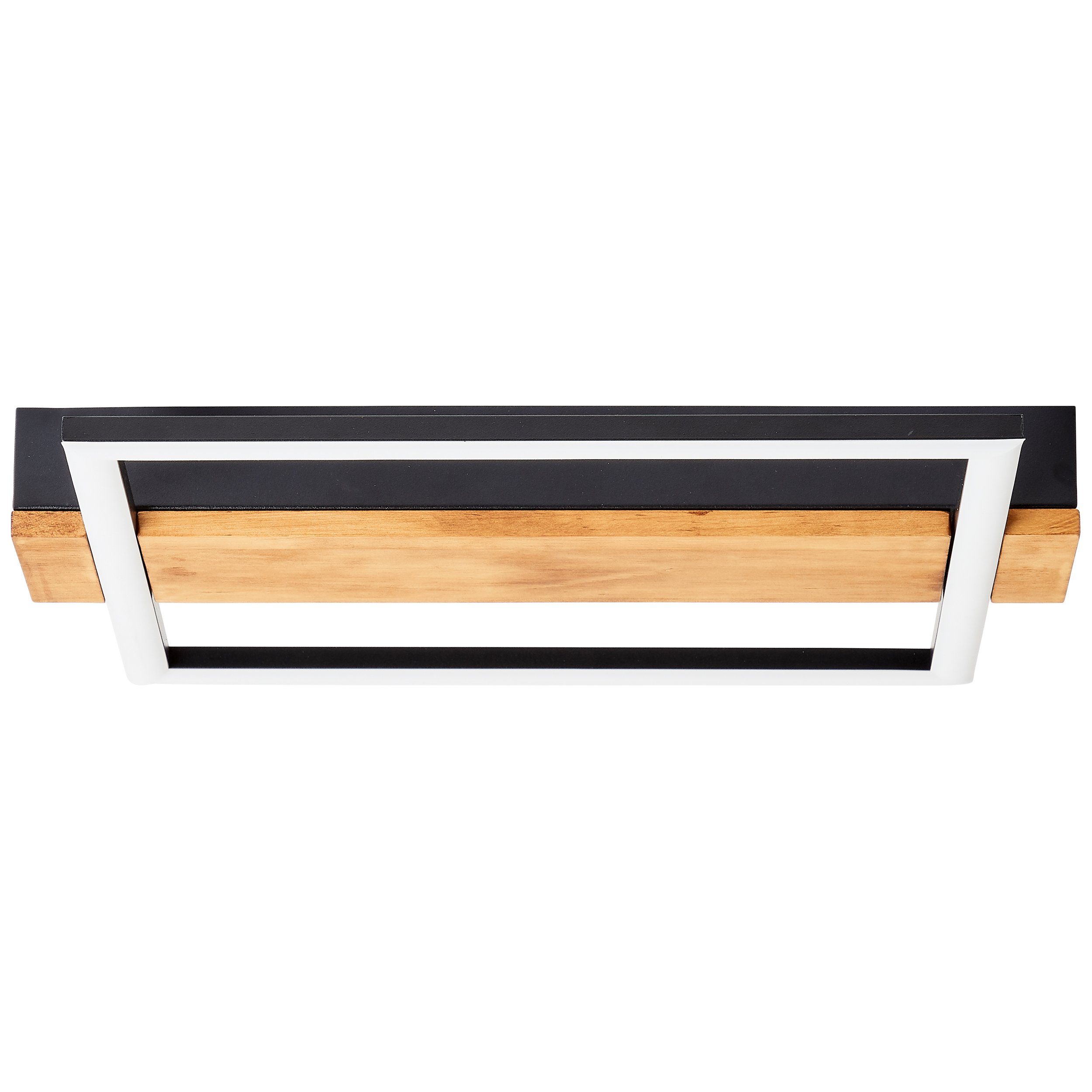 Loneos Loneos, Deckenleuchte 35x30cm Brilliant schwarz/holz, LED Deckenleuchte Holz/Metall/Kunststoff