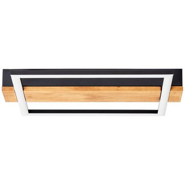 Brilliant Deckenleuchte Loneos, Loneos LED Deckenleuchte 35x30cm schwarz/holz, Holz/Metall/Kunststoff