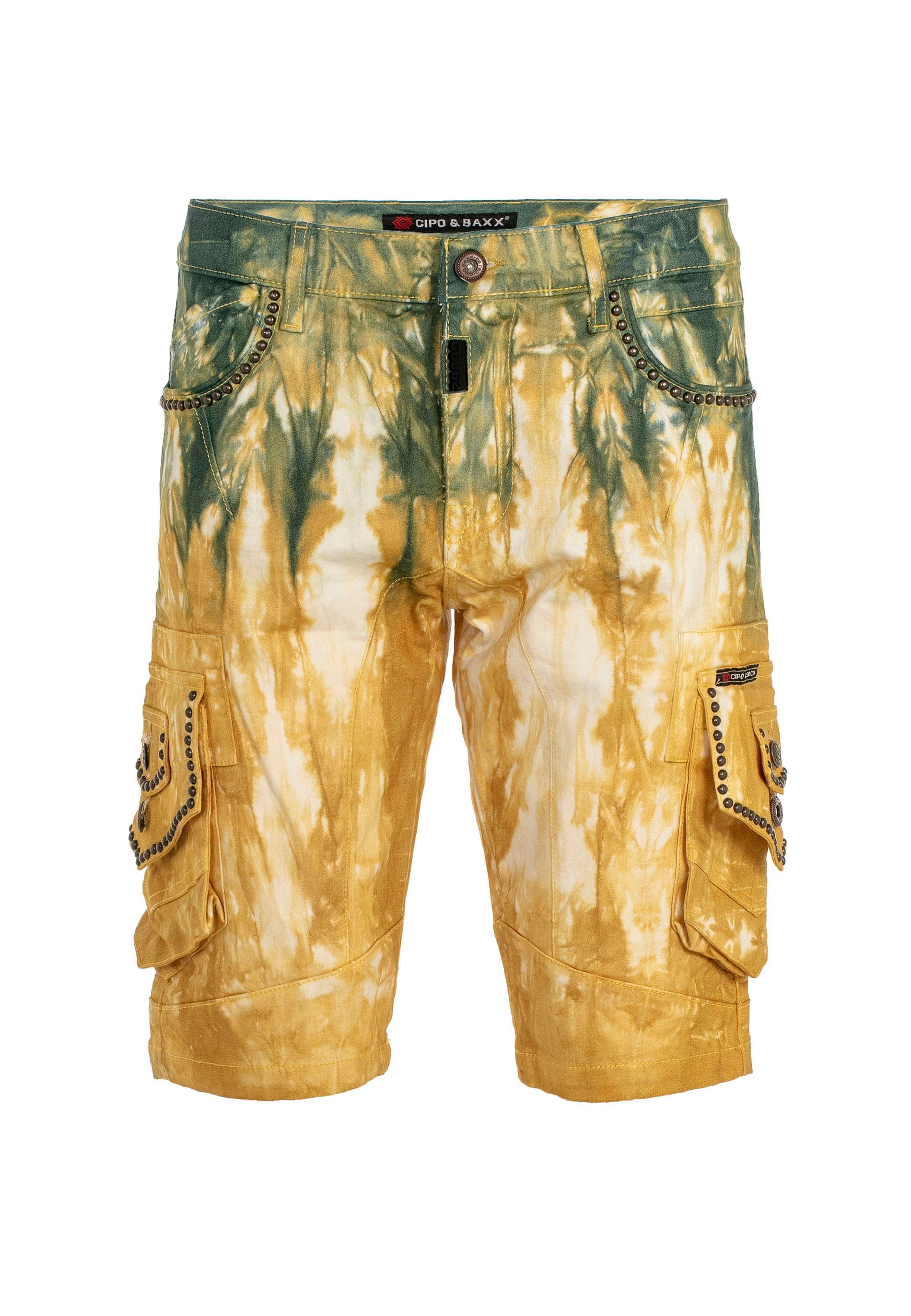 Cipo & Baxx Shorts Batik-Look auffälligen im