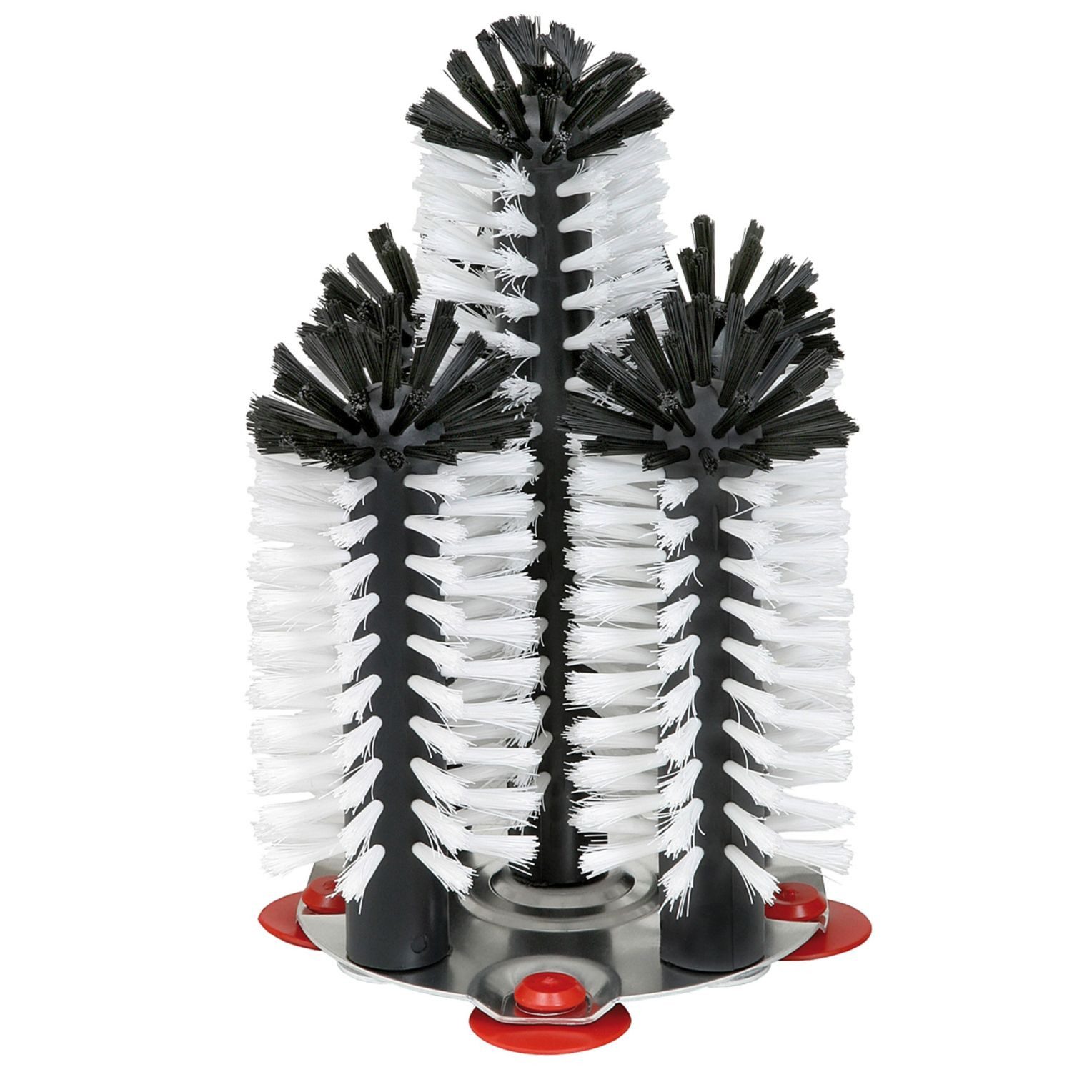 FUCHS Reinigungsbürste Delfin Gläserspülbürstengarnitur 4x18 cm+1x25 cm mit Metallbodenplatte