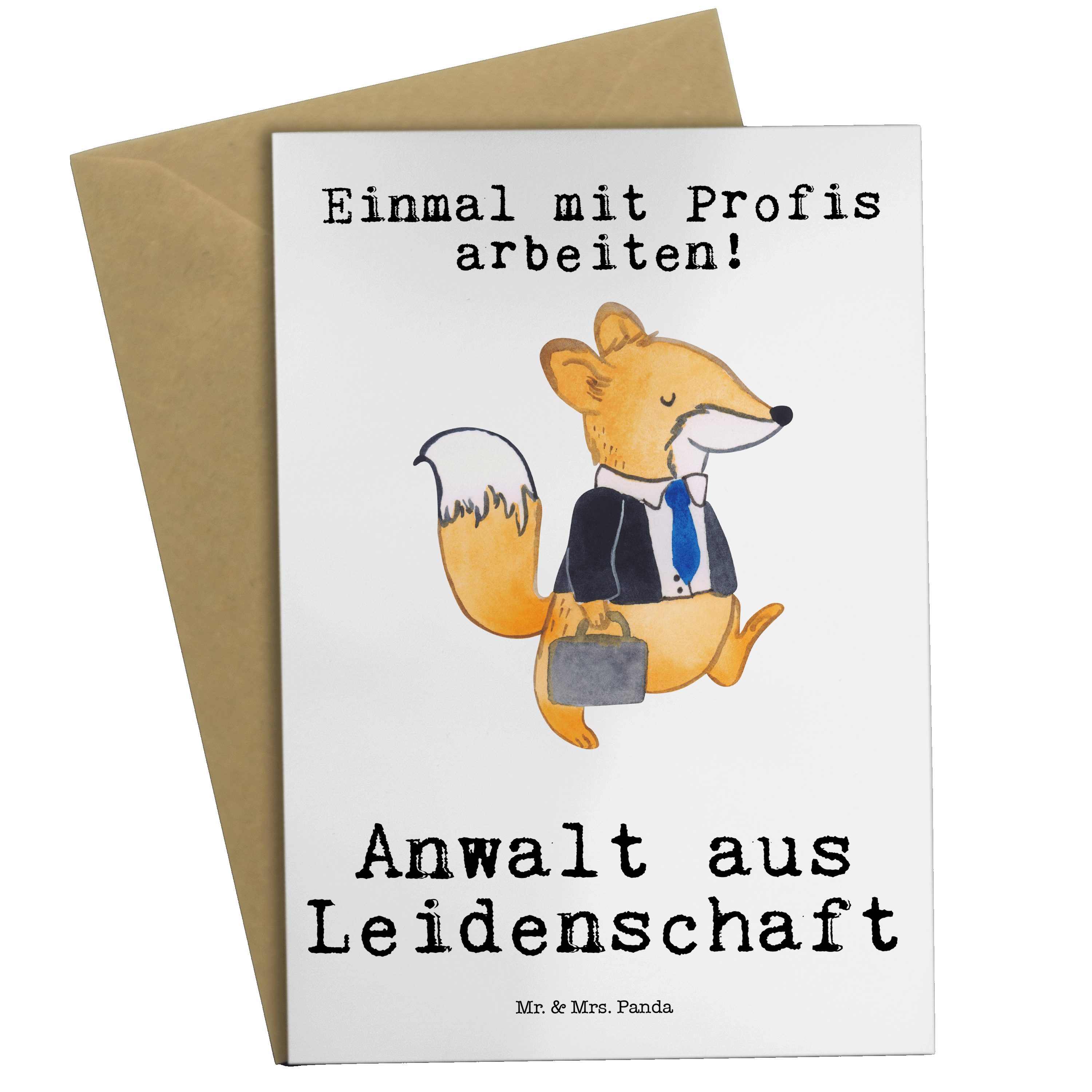 Mr. & Mrs. Panda Grußkarte Anwalt Leidenschaft Weiß Geschenk